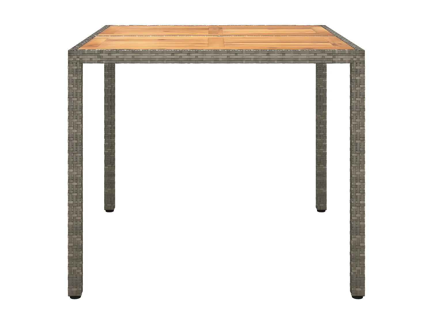 Prolenta Premium -  Tavolo Giardino 90x90x75cm Polyrattan e Massello Acacia Grigio