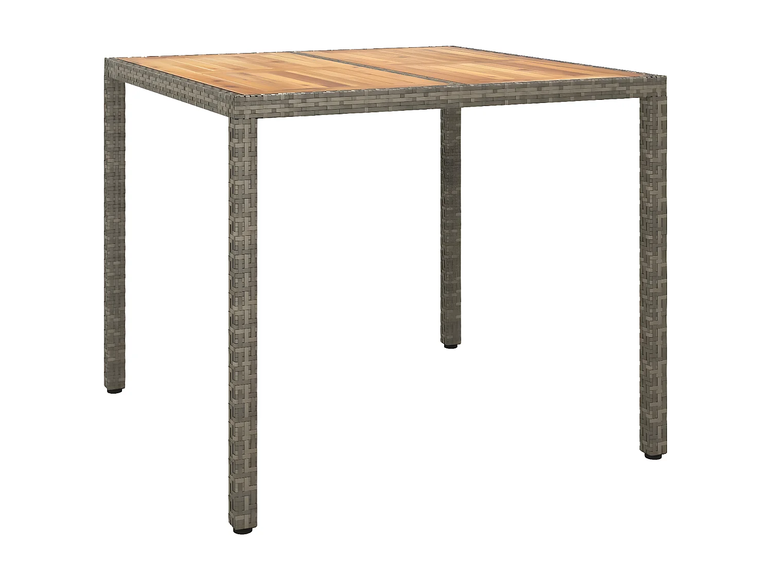 Prolenta Premium -  Table de jardin 90x90x75cm Résine tressée et bois d'acacia Gris