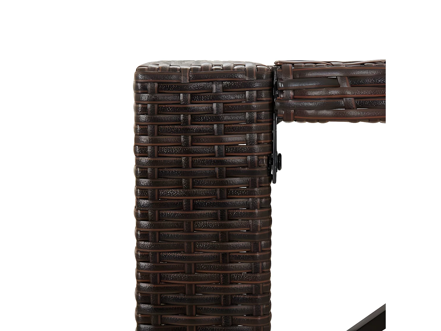 Lou  Table de bar et dessus en verre marron 145x80x110 cm poly rotin