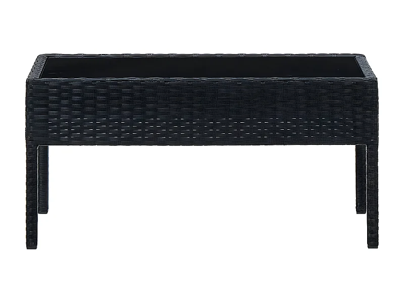 Gabrielle-Hélène  Gartentisch Schwarz 75x40x37 cm Poly Rattan