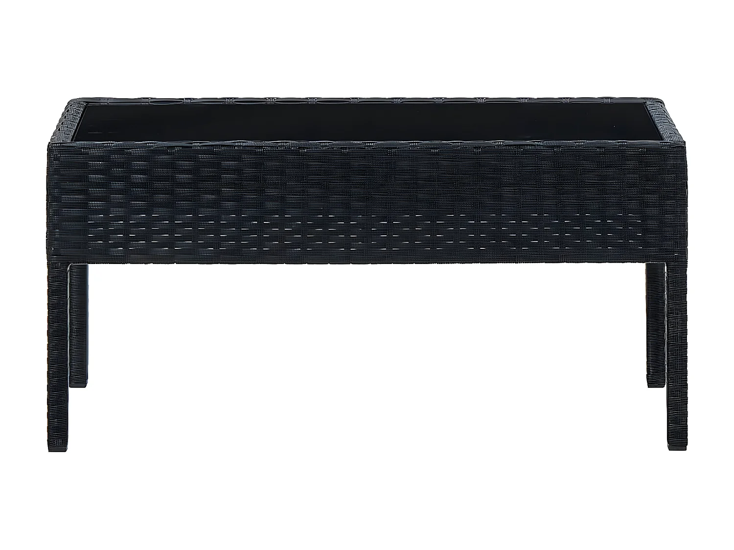 Gabrielle-Hélène  Gartentisch Schwarz 75x40x37 cm Poly Rattan