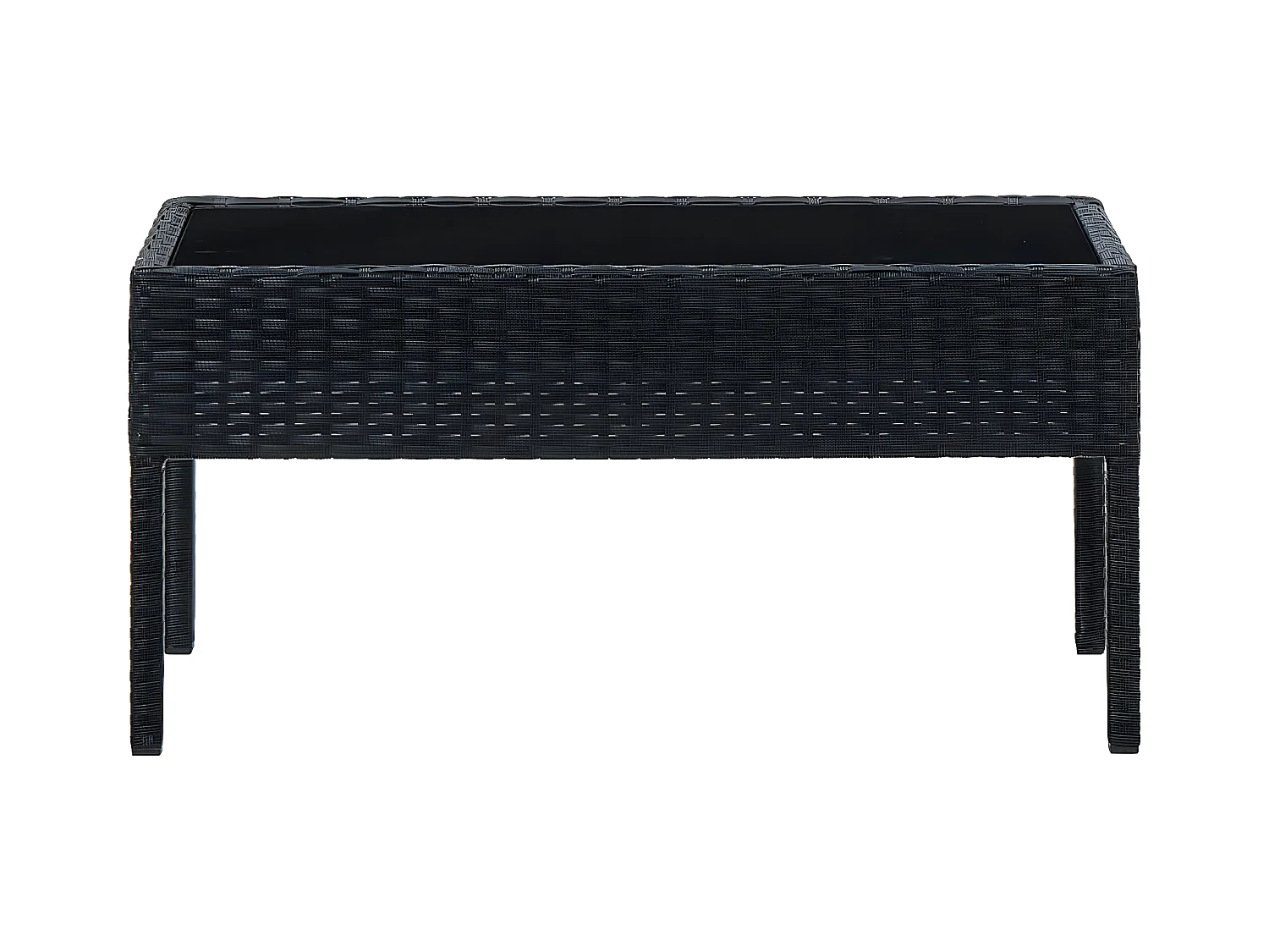 Gabrielle-Hélène  Tuintafel 75x40x37 cm poly rattan zwart