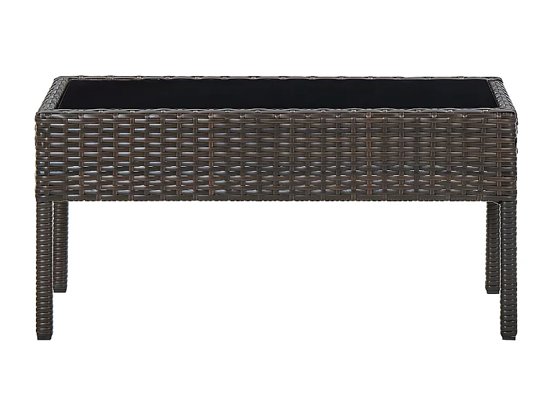 Gabrielle-Hélène  Table de jardin Marron 75x40x37 cm Résine tressée