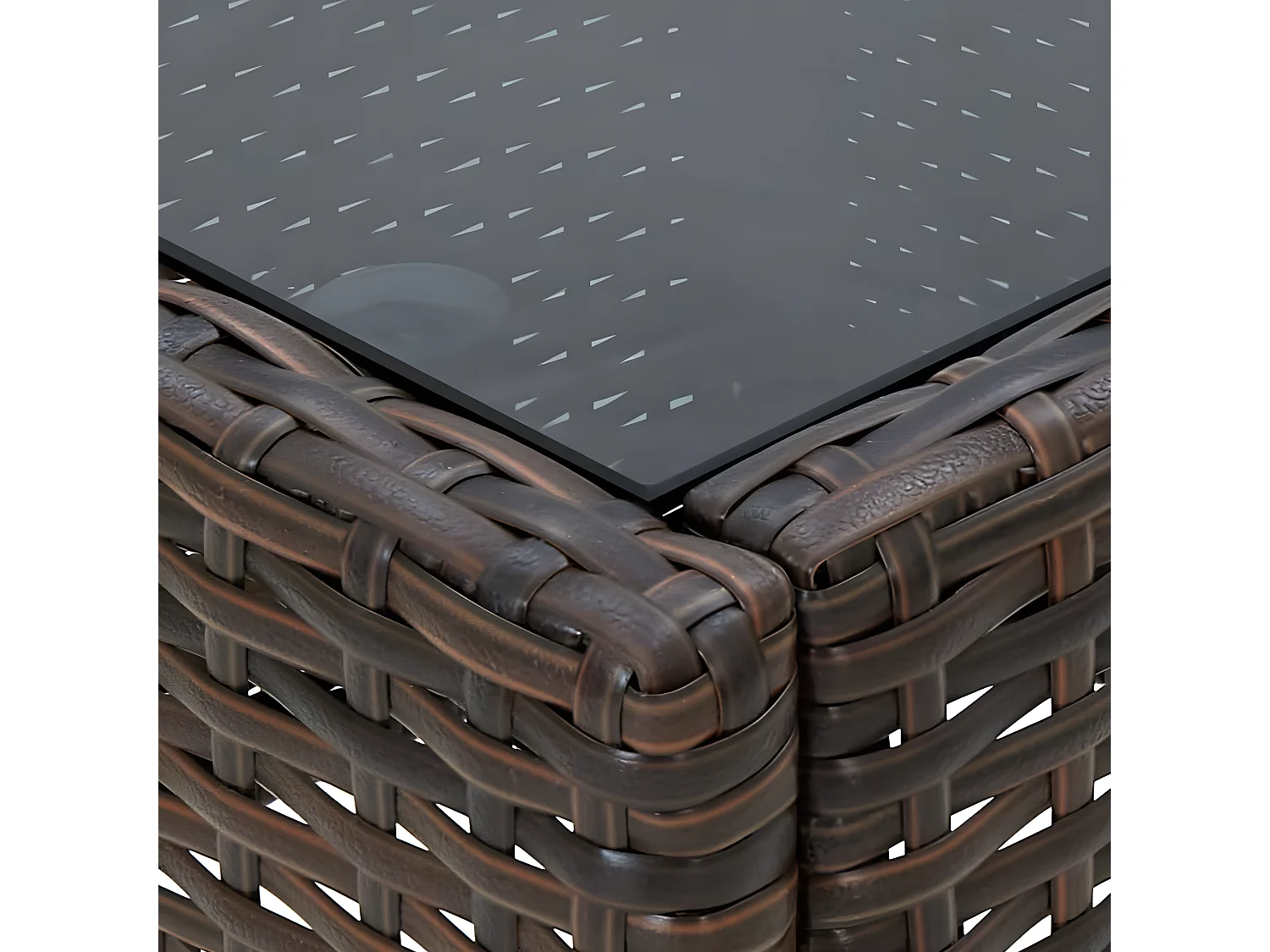 Gabrielle-Hélène  Gartentisch Braun 75x40x37 cm Poly Rattan