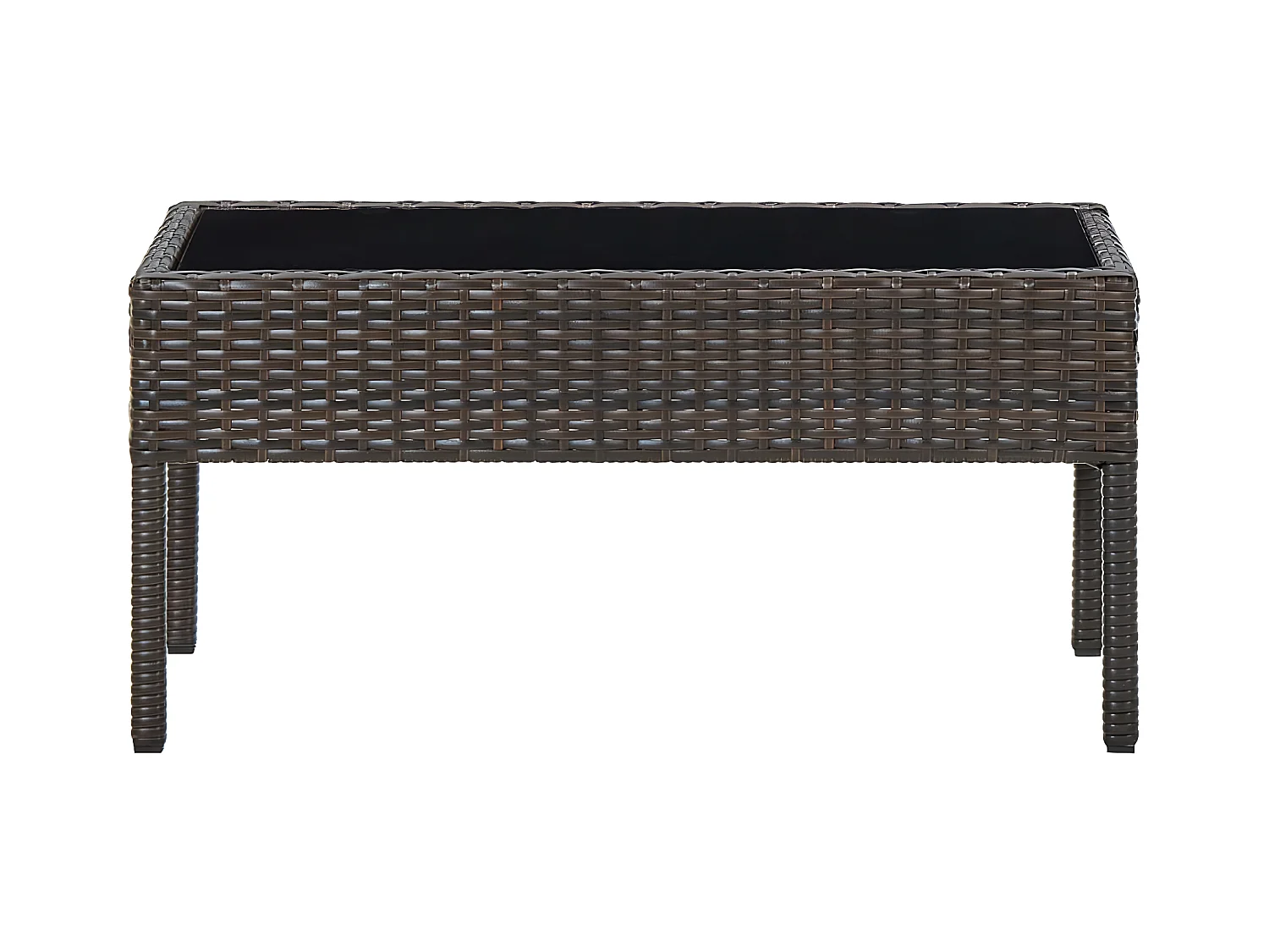 Gabrielle-Hélène  Table de jardin Marron 75x40x37 cm Résine tressée