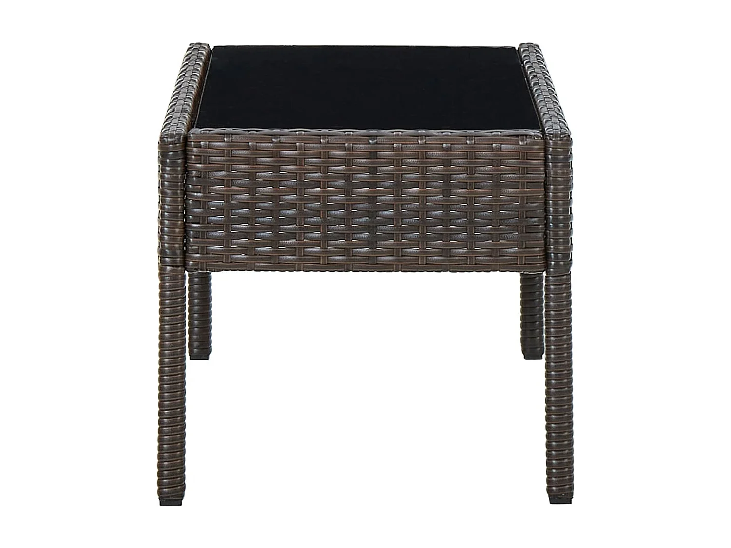 Gabrielle-Hélène  Table de jardin Marron 75x40x37 cm Résine tressée