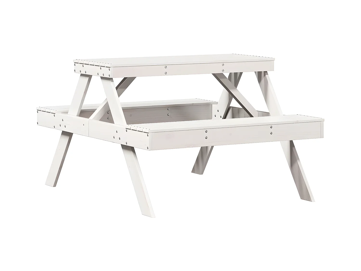 Frekja  Picknicktafel 105x134x75 cm massief grenenhout wit