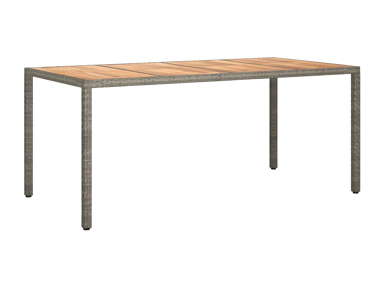 Fryssa  Tuintafel 190x90x75 cm poly rattan en acaciahout grijs