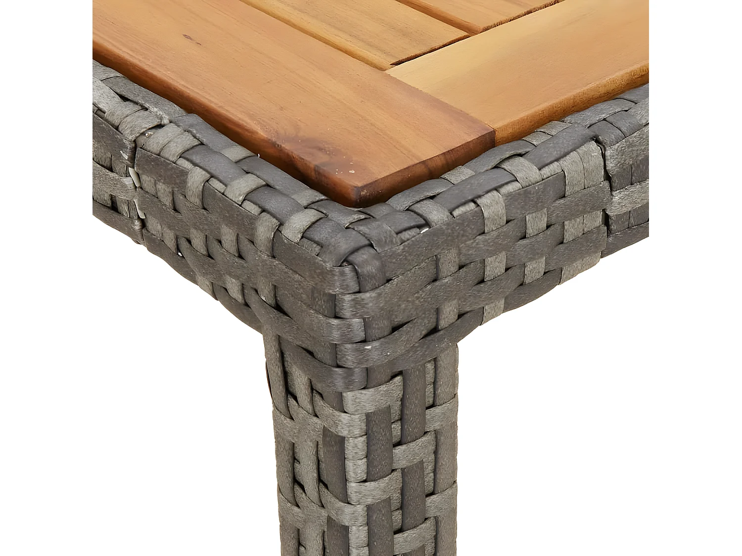 Fryssa  Tuintafel 190x90x75 cm poly rattan en acaciahout grijs