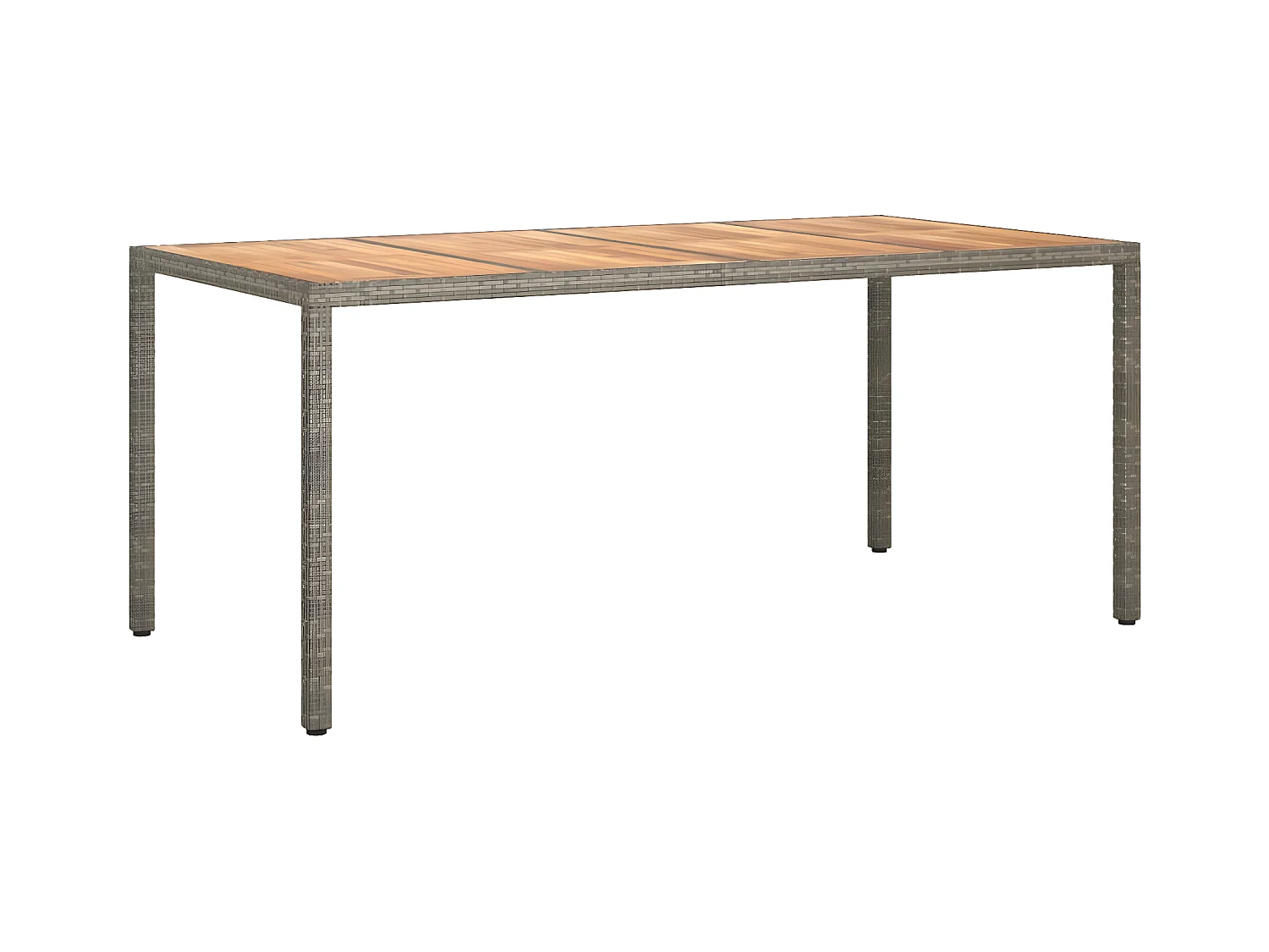 Fryssa  Tuintafel 190x90x75 cm poly rattan en acaciahout grijs