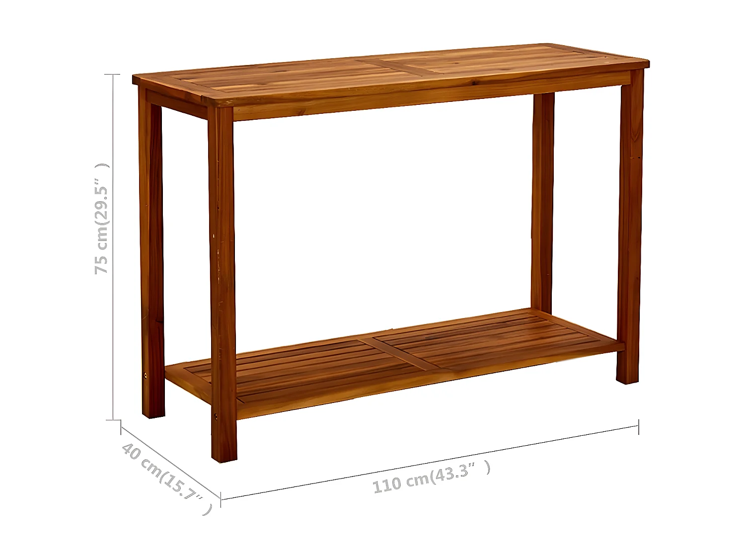 Sophie-Mariane  Tavolo Consolle da Giardino 110x40x75cm Legno Massello Acacia