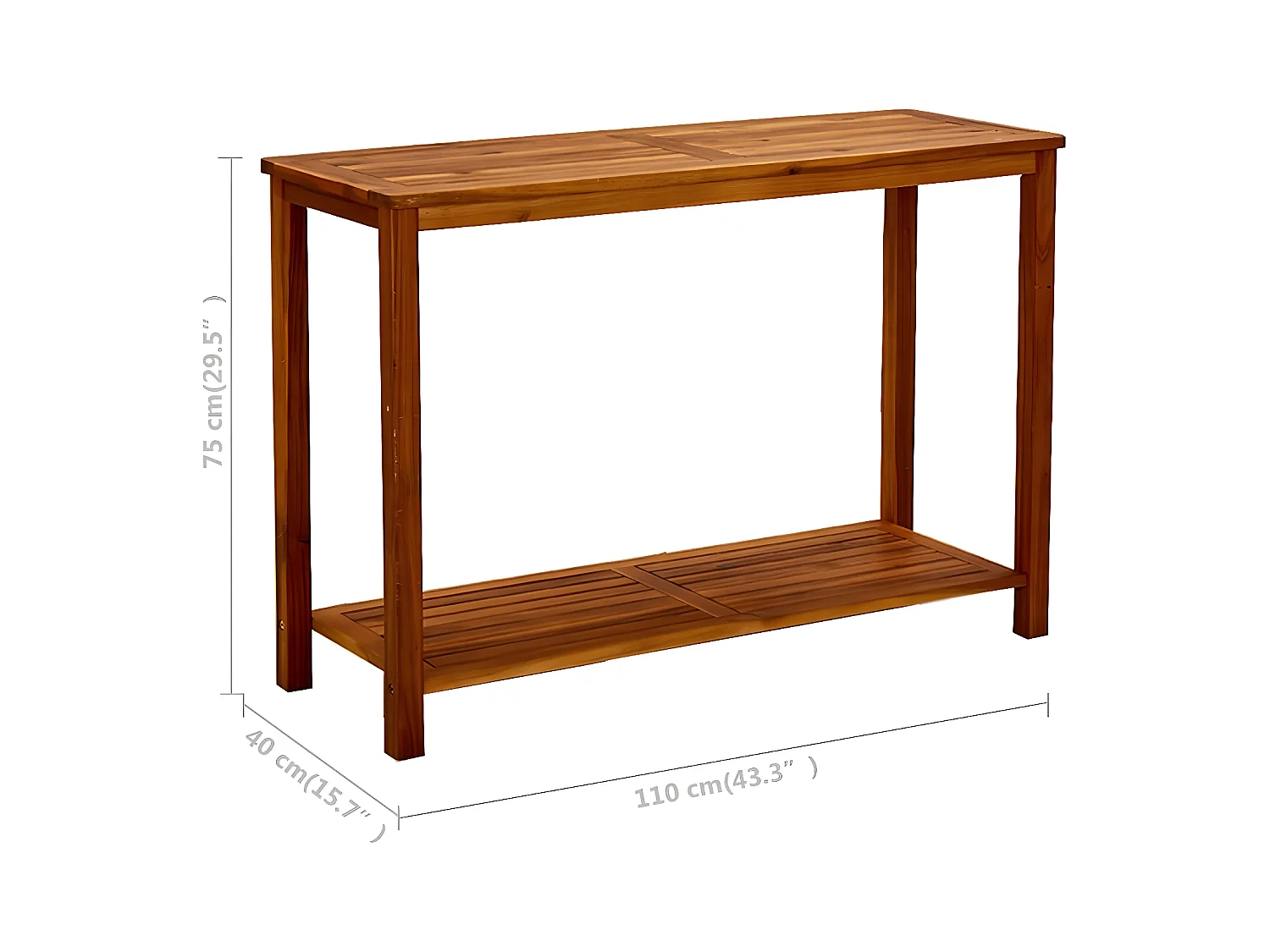 Sophie-Mariane  Garten Konsolentisch 110x40x75 cm Massivholz Akazie