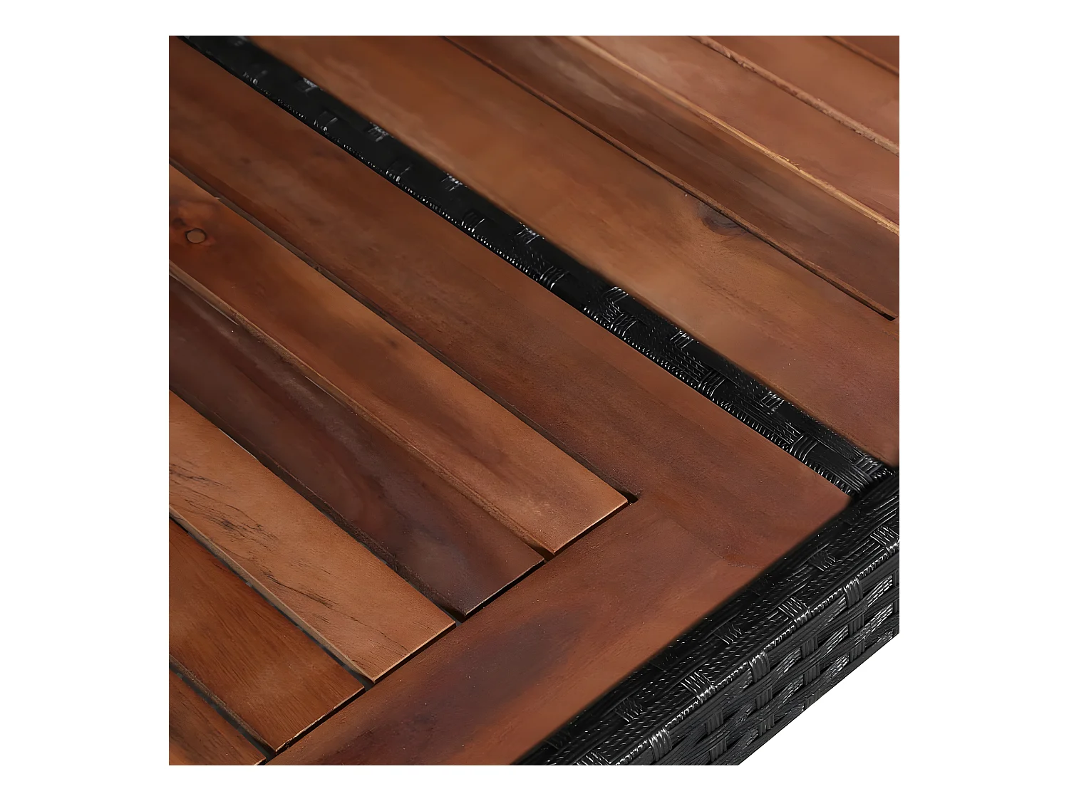 Gryfna  Table de jardin 240x90x74 cm Résine tressée et bois d'acacia