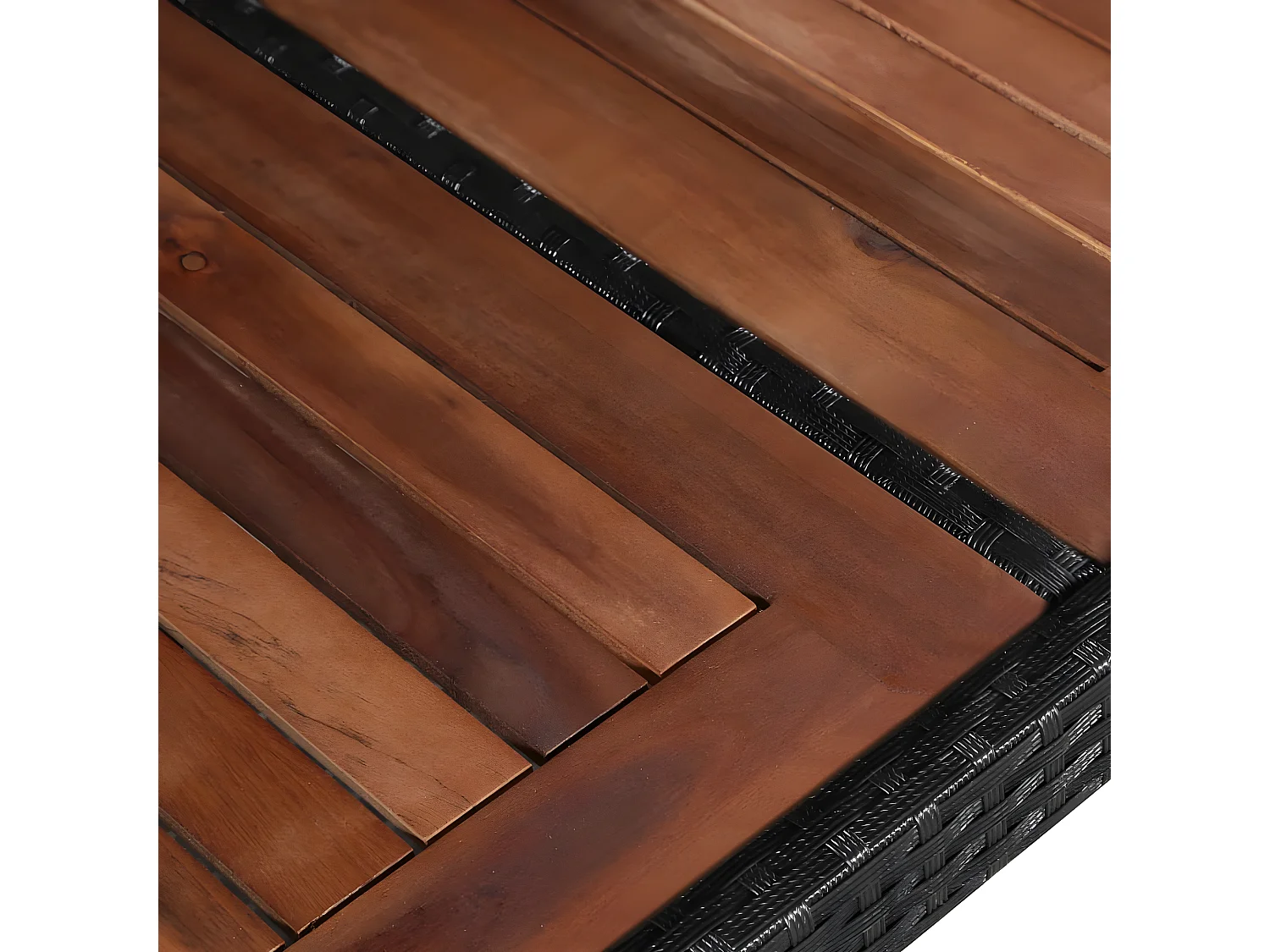 Gryfna  Table de jardin 240x90x74 cm Résine tressée et bois d'acacia