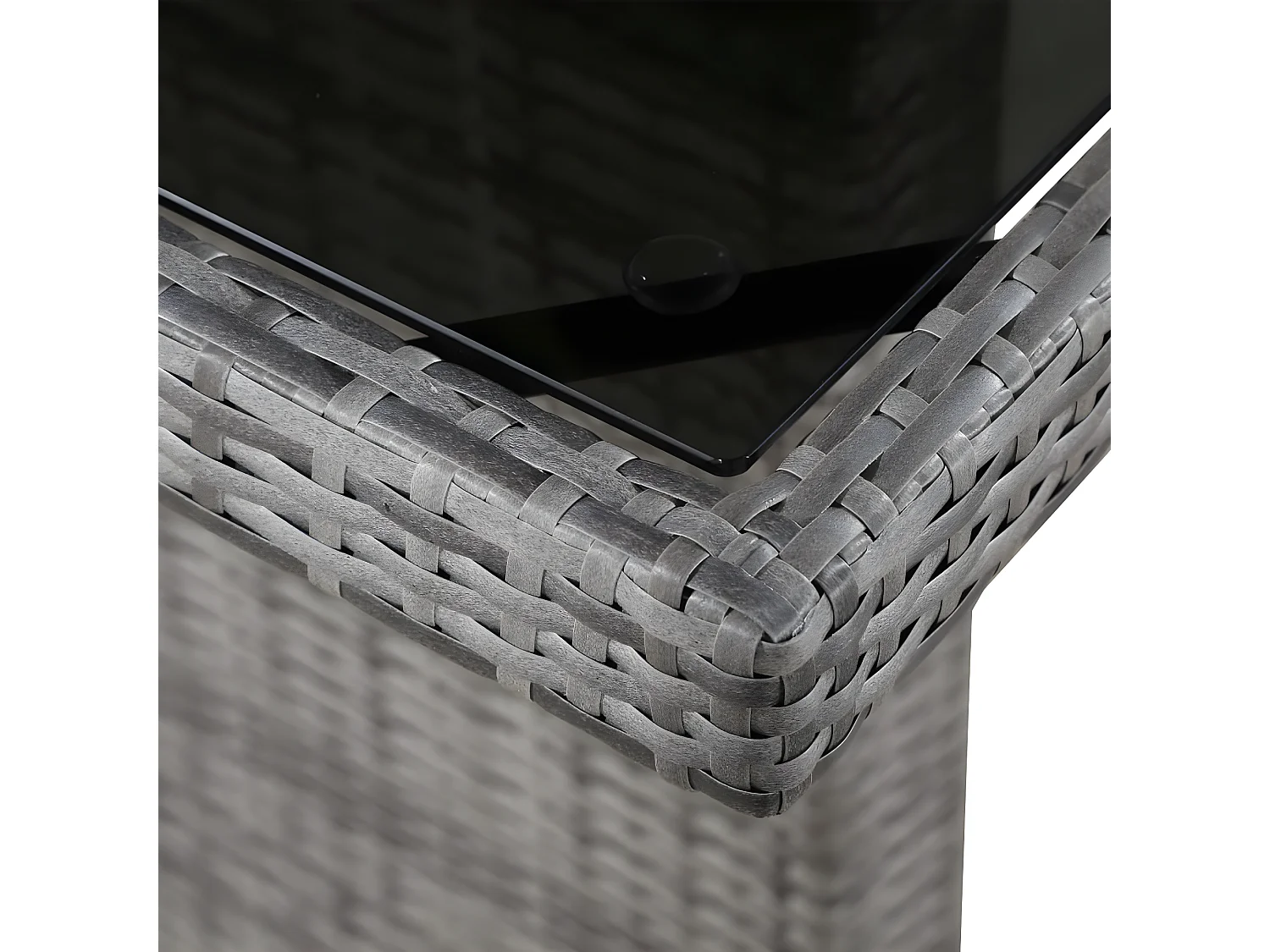 Gryfna  Table de jardin 240x90x74 cm Résine tressée et verre