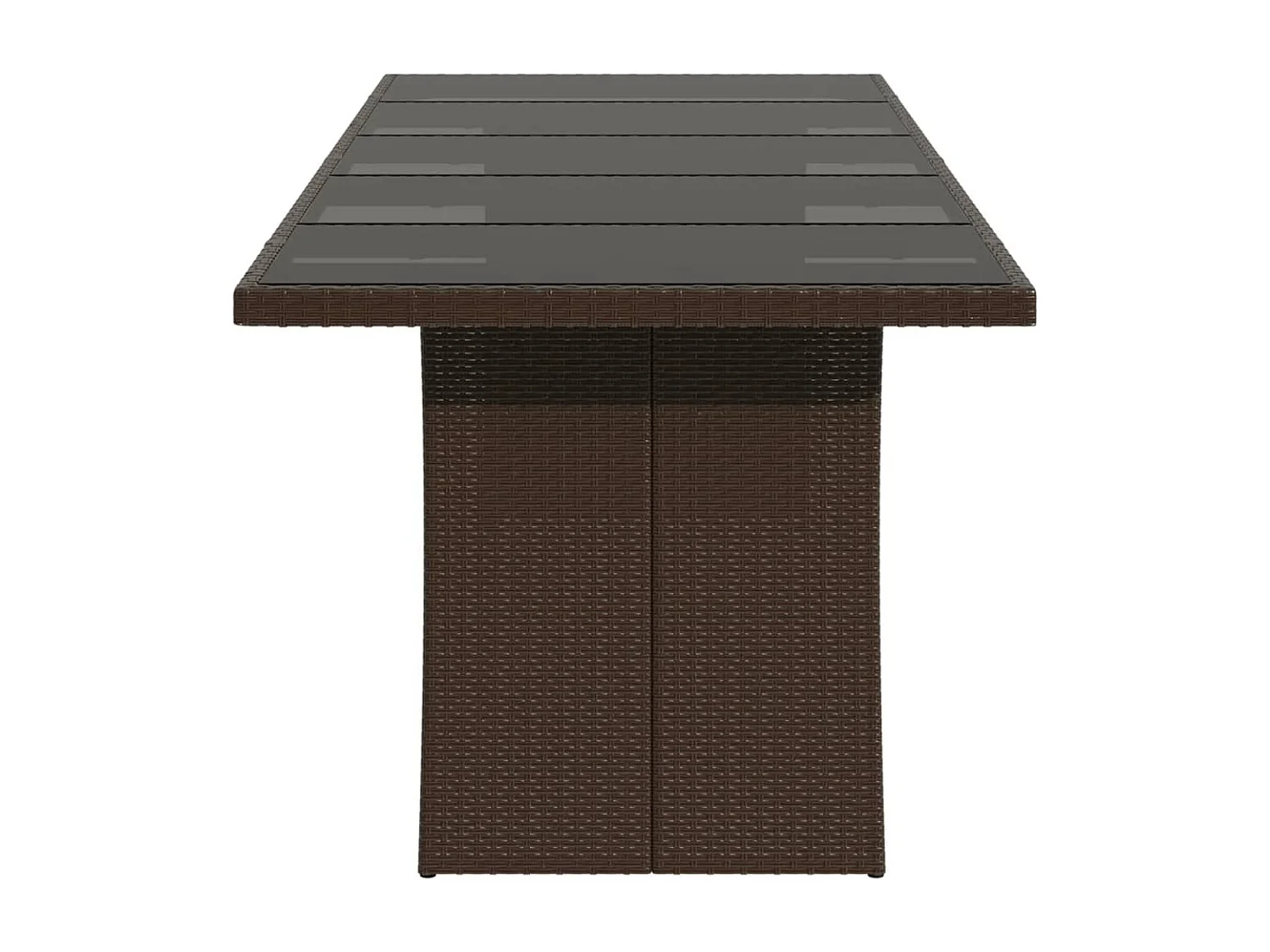 Michiel  Tavolo Giardino Piano in Vetro Marrone 240x90x75 cm Polyrattan