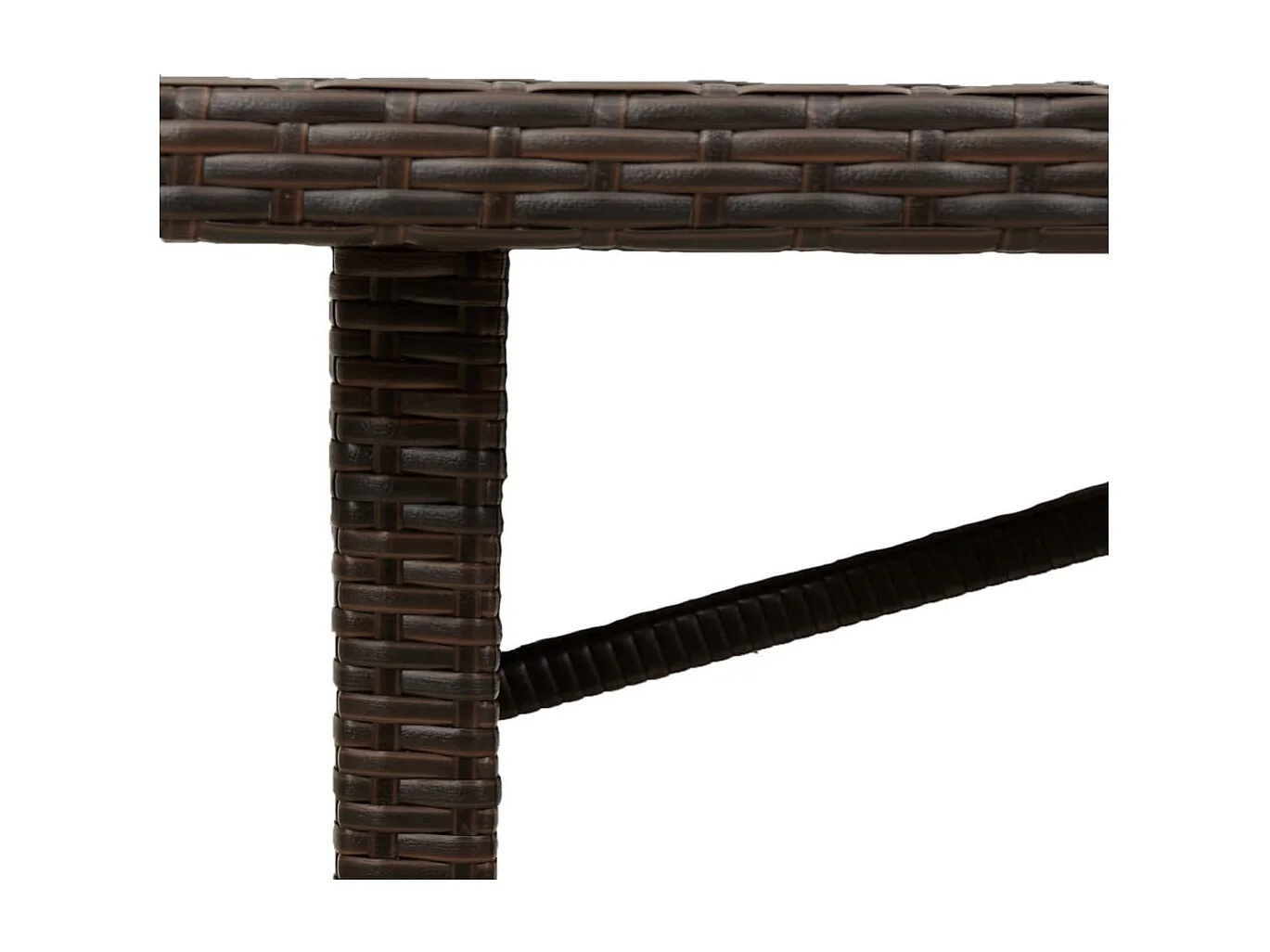 Michiel  Tuintafel met glazen blad 240x90x75 cm poly rattan bruin