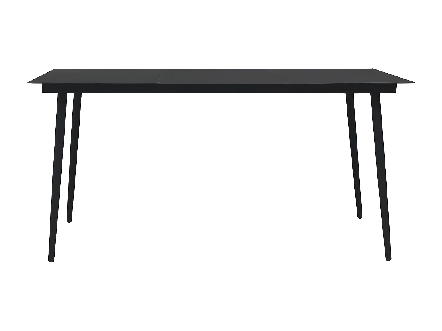 Gudleik  Table à dîner de jardin Noir 150x80x74 cm Acier et verre