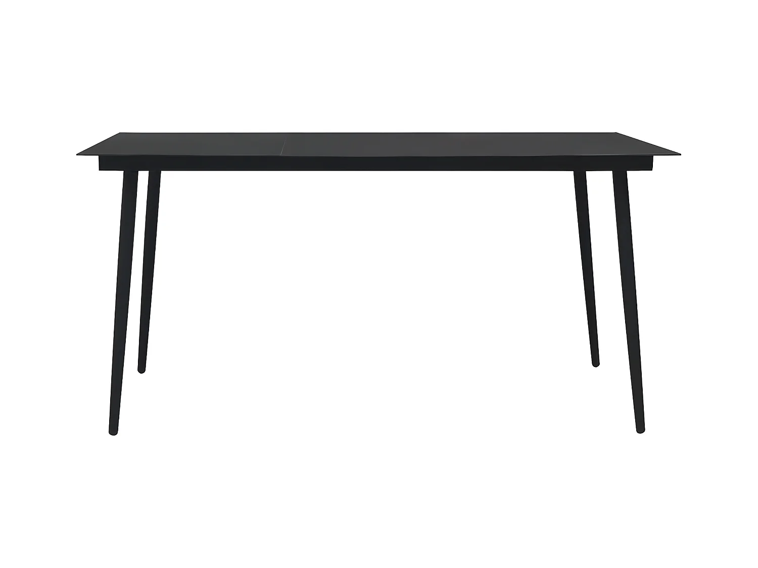 Gudleik  Table à dîner de jardin Noir 150x80x74 cm Acier et verre