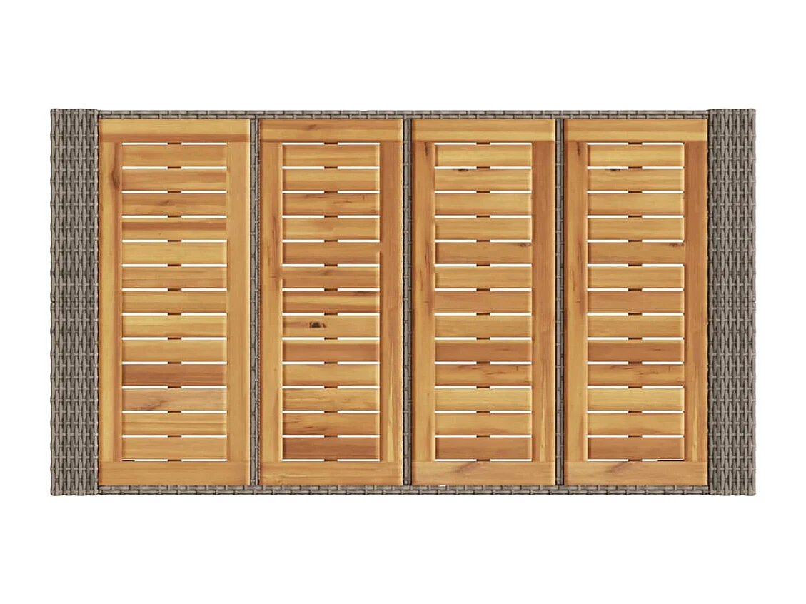 Karaca  Garten-Bartisch mit Holzplatte Grau 145x80x110 cm Polyrattan