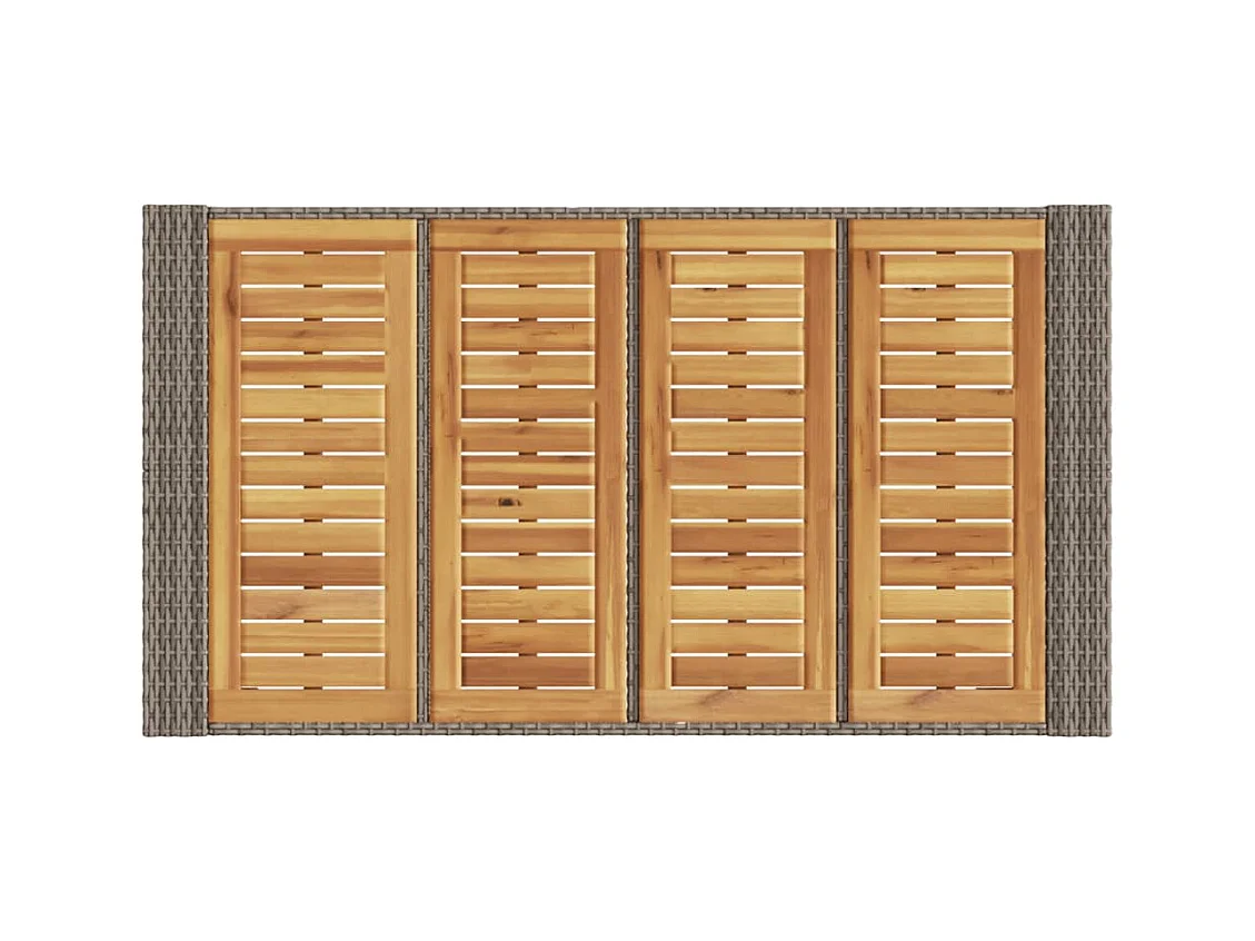 Karaca  Tavolo Bar da Giardino Piano in Acacia 145x80x110 cm Polyrattan