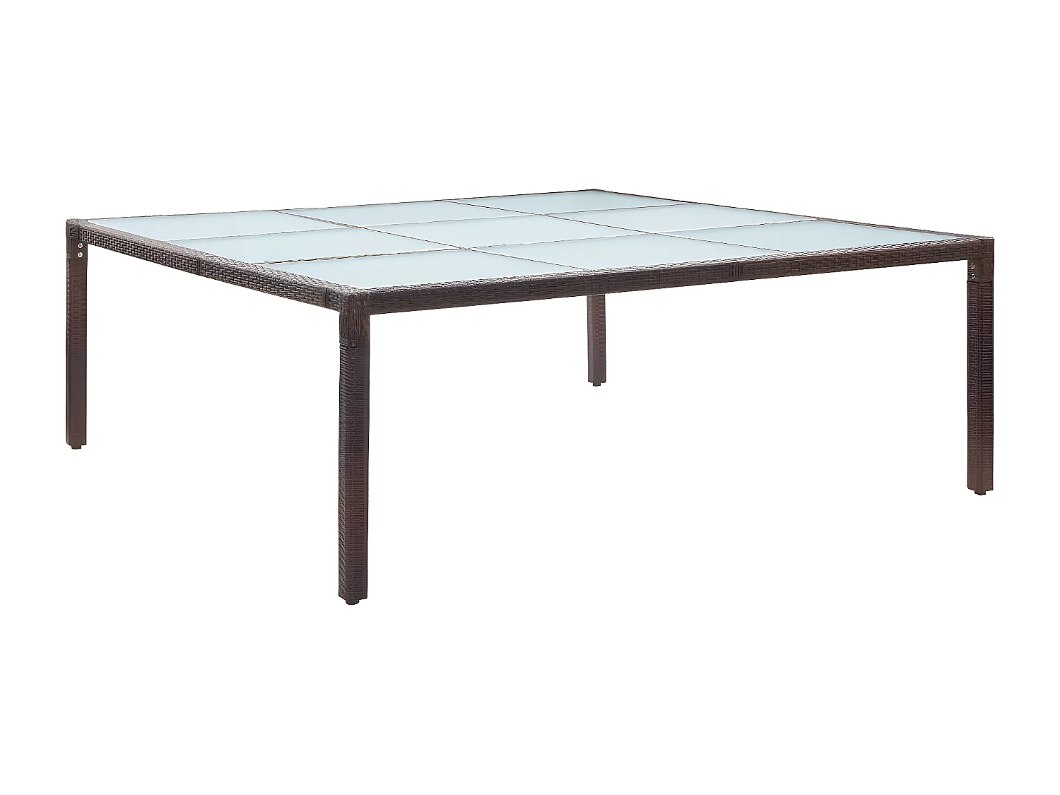Pierre-Jean-Gabriel  Tuintafel 200x200x74 cm poly rattan bruin