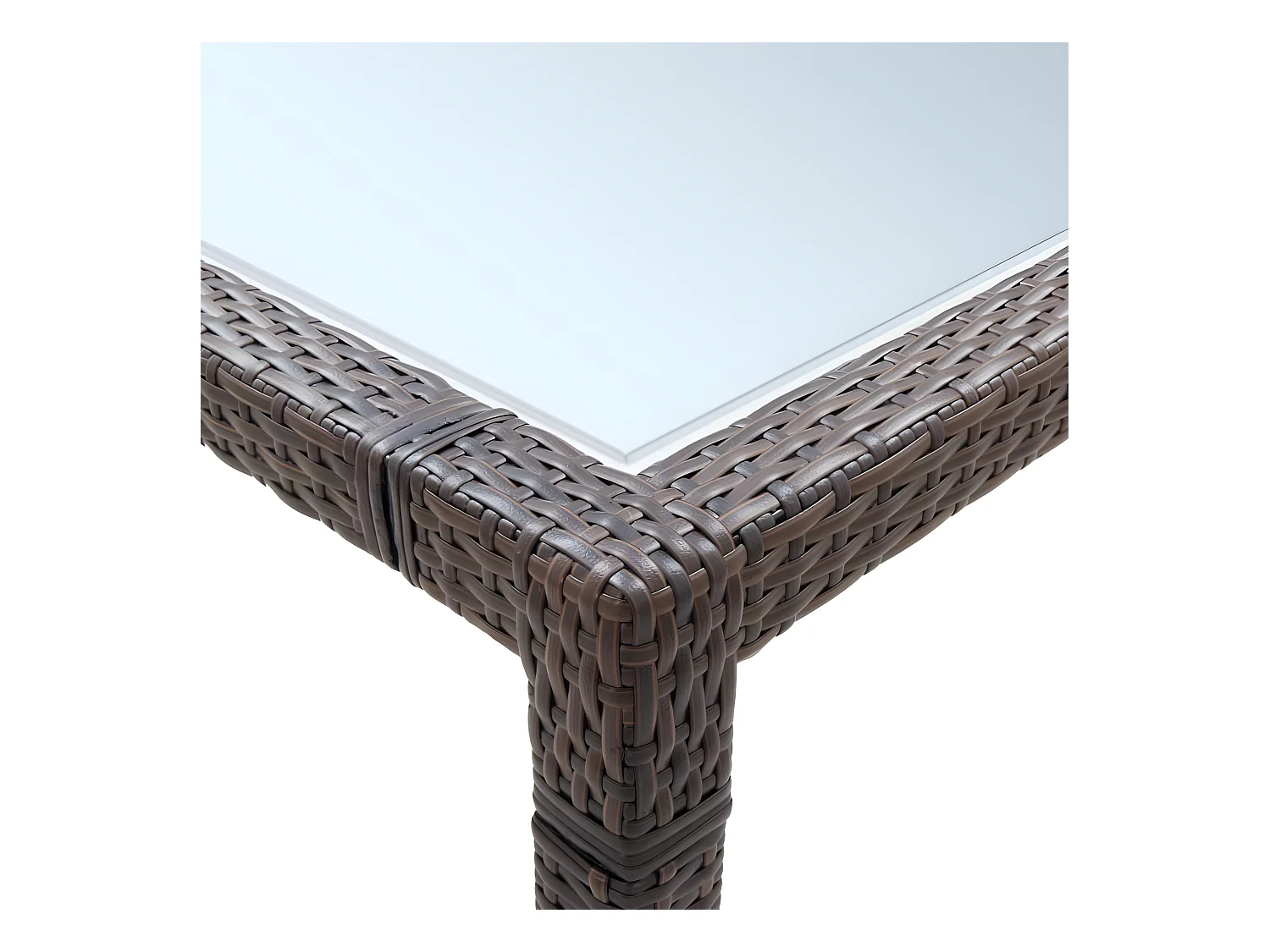 Pierre-Jean-Gabriel  Tuintafel 200x200x74 cm poly rattan bruin
