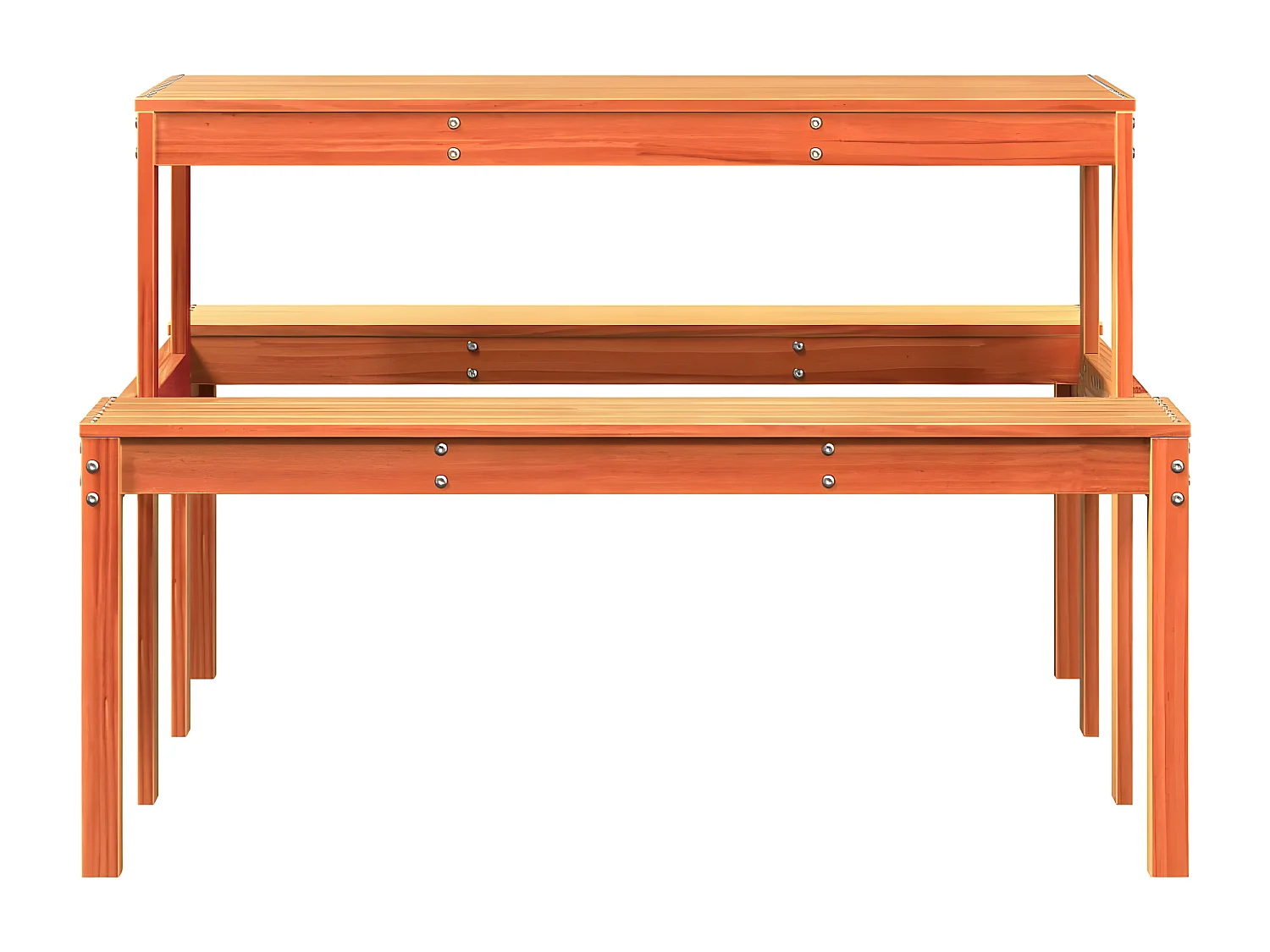 Horrin  Table de pique-nique cire marron 110x134x75 cm bois massif pin