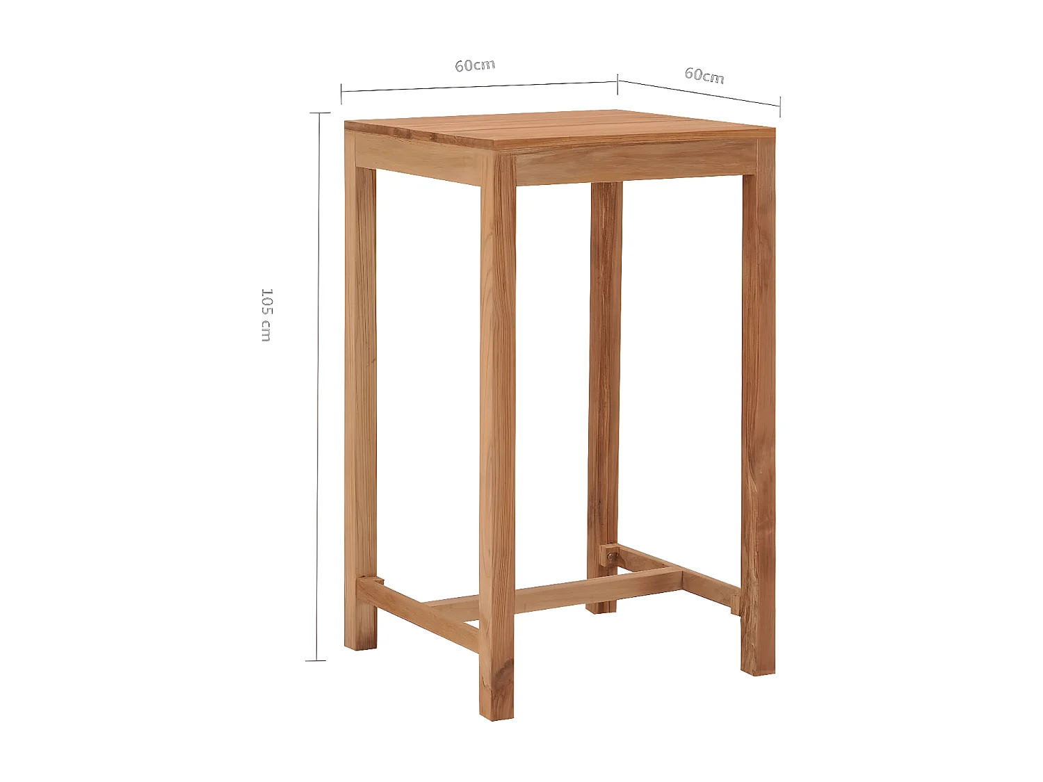 Sophie-Lise-Marie  Outdoor-Bartisch 60x60x105 Massivholz Teak