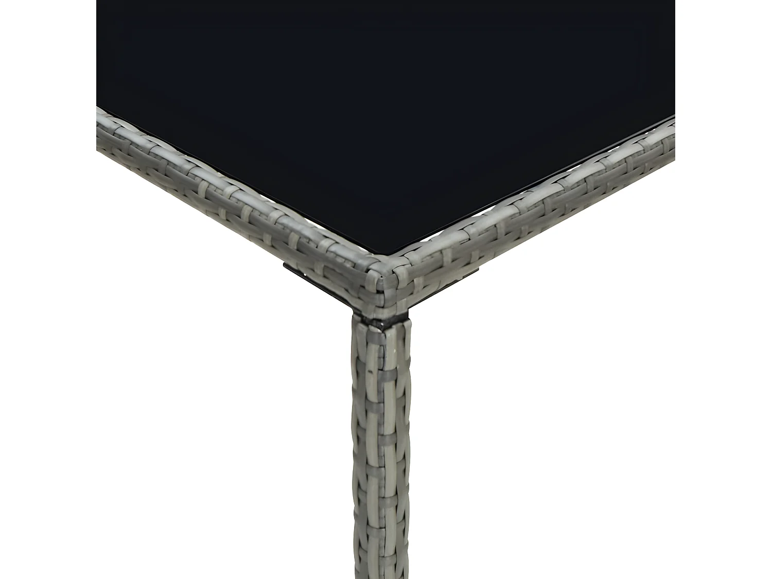 Orren  Table de bar de jardin Gris 70x70x110cm Résine tressée et verre