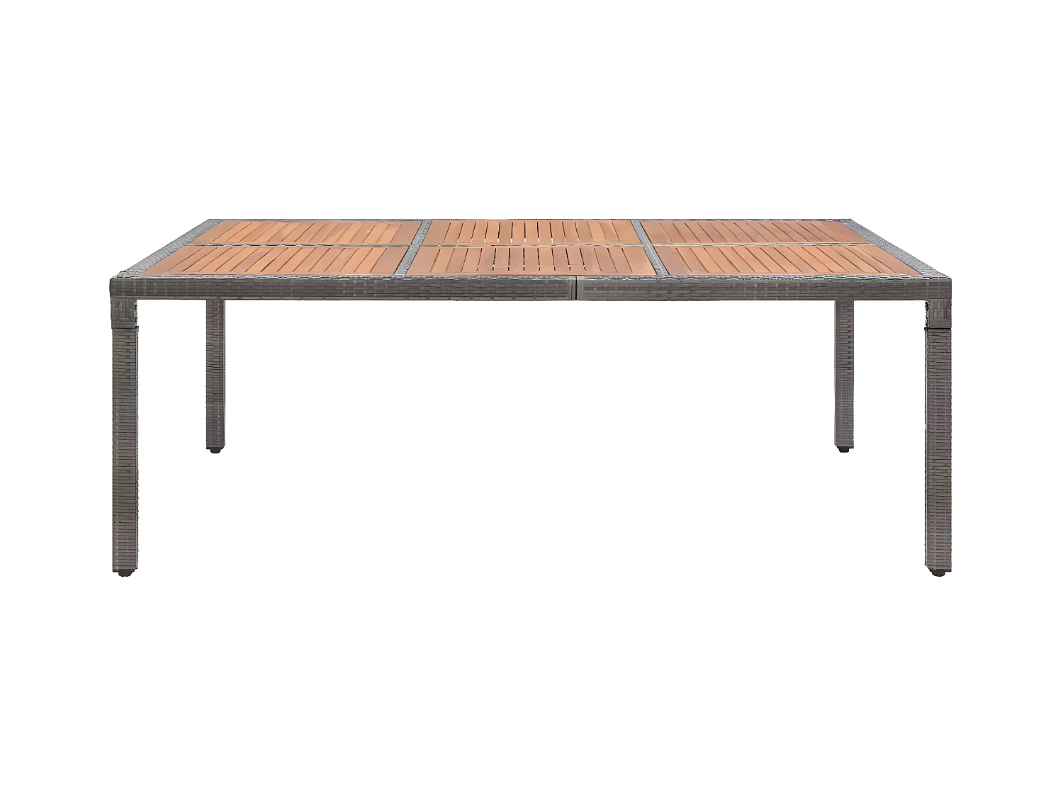 Sophie-Honorée  Tuintafel 200x150x74 cm poly rattan en massief acaciahout grijs
