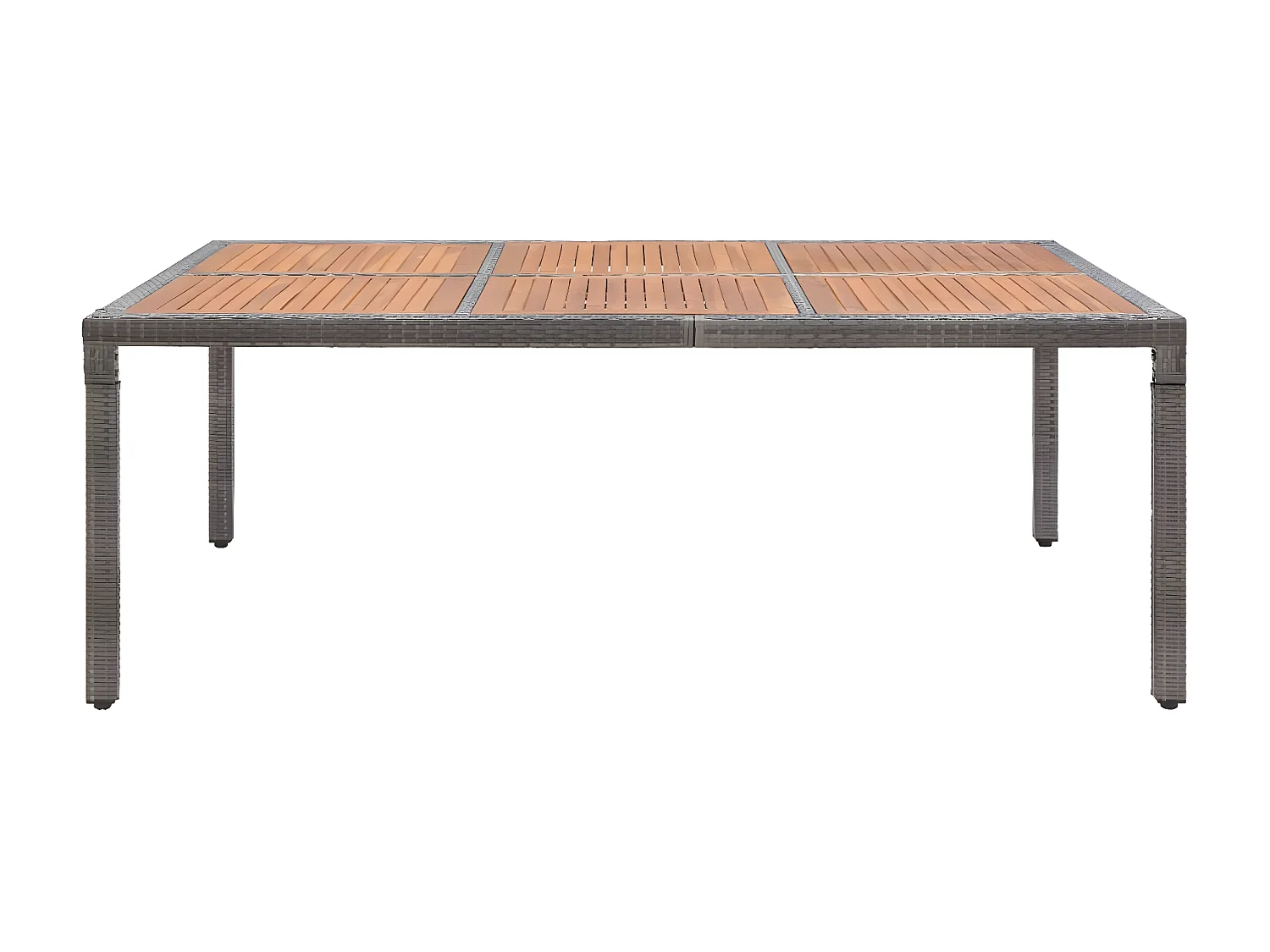 Sophie-Honorée  Table de jardin Gris 200x150x74 cm Résine tressée et acacia