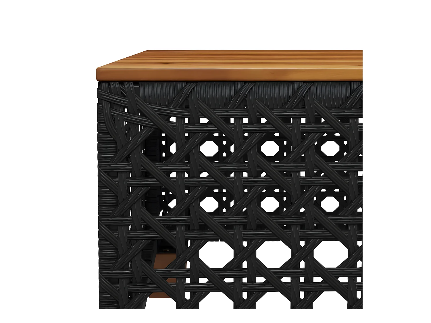 Cirlon  Tuintafel 55x55x36 cm poly rattan en acaciahout zwart