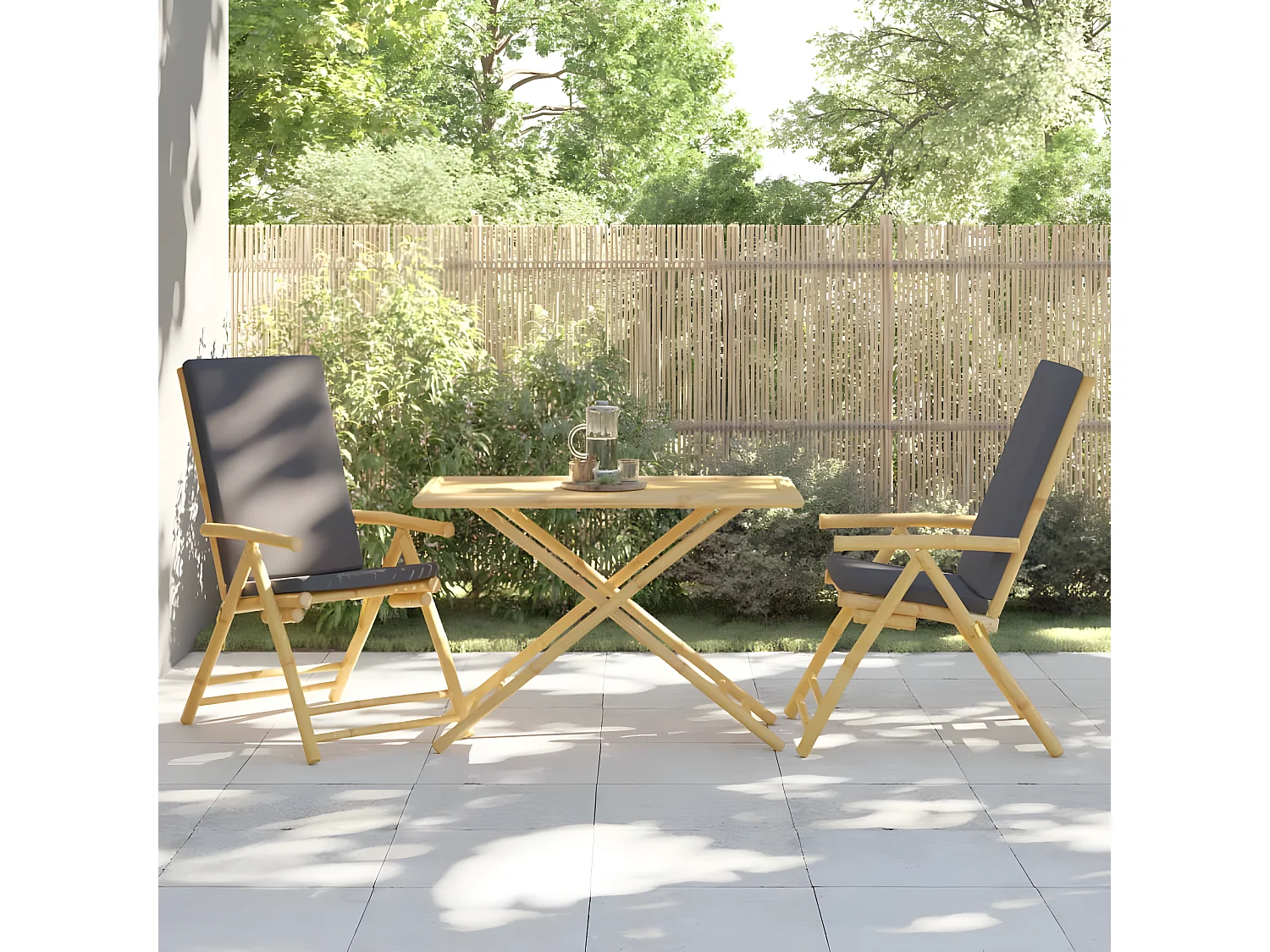 Garden Furniture -  Table de jardin pliable 110x55x75 cm bambou