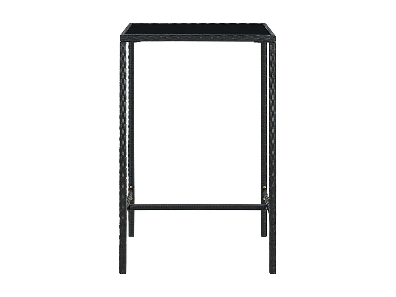 Orren  Tuinbartafel 70x70x110 cm poly rattan en glas zwart