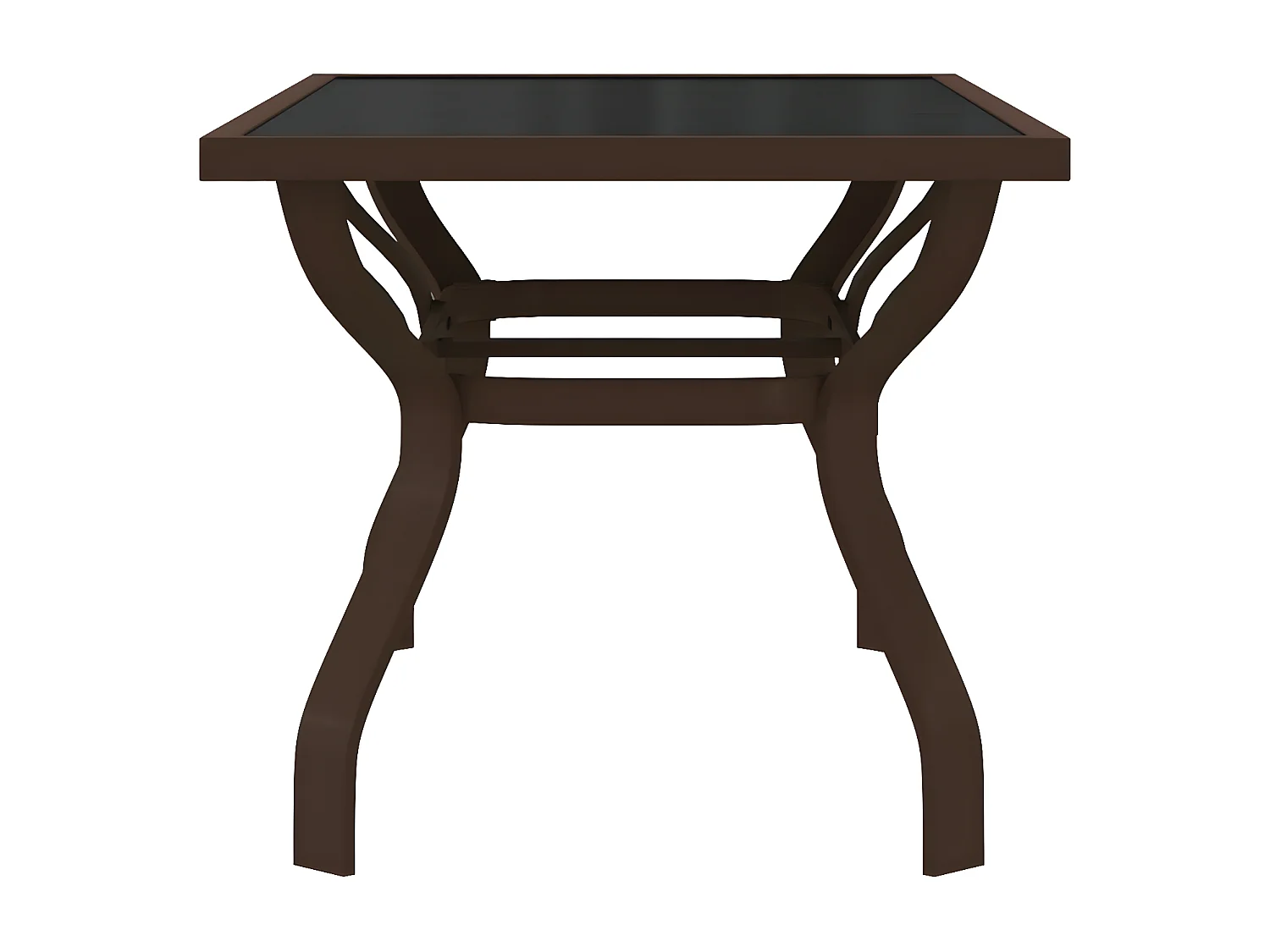 Eline  Table de jardin Marron et noir 140x70x70 cm Acier et verre