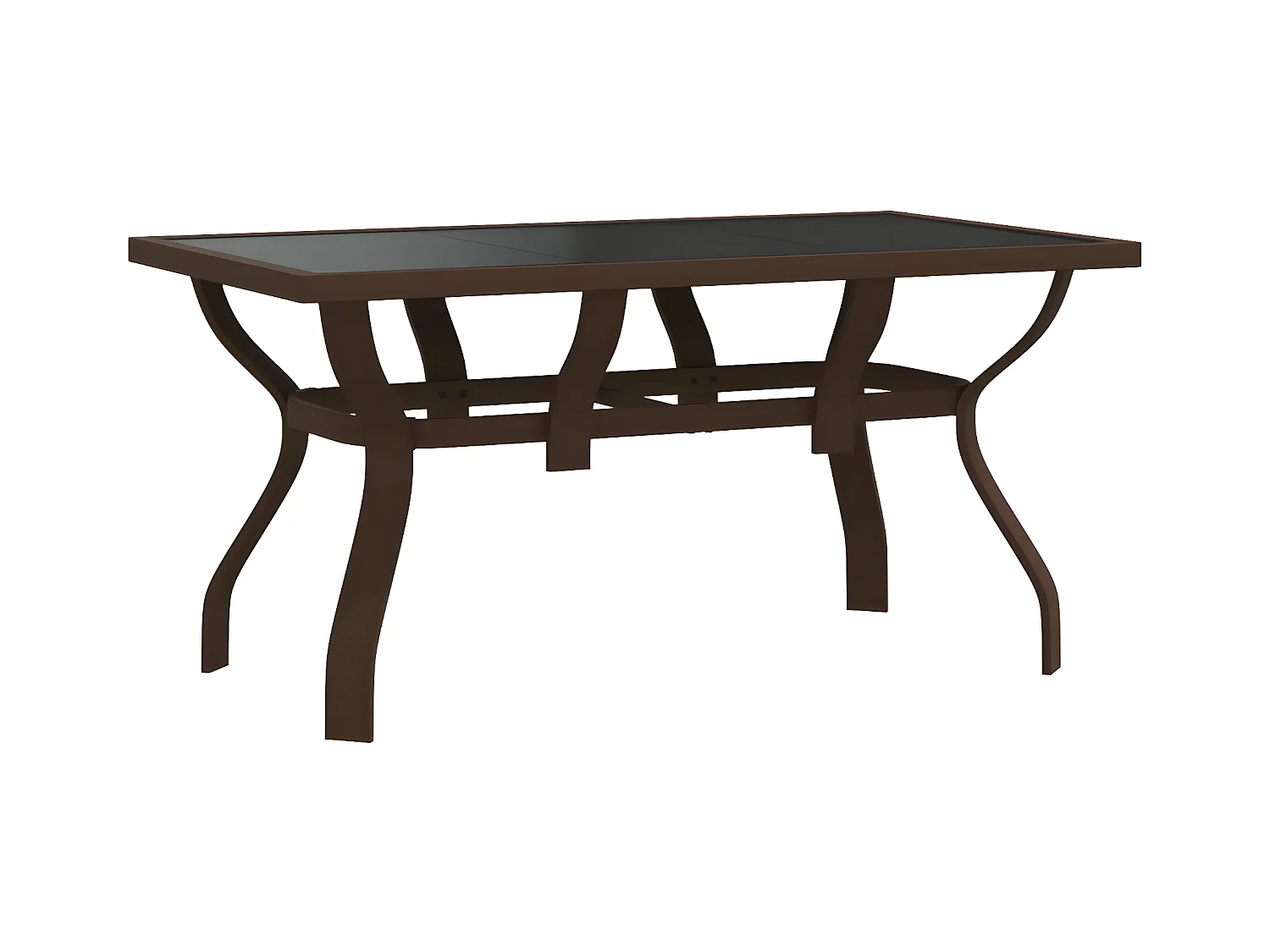 Eline  Table de jardin Marron et noir 140x70x70 cm Acier et verre