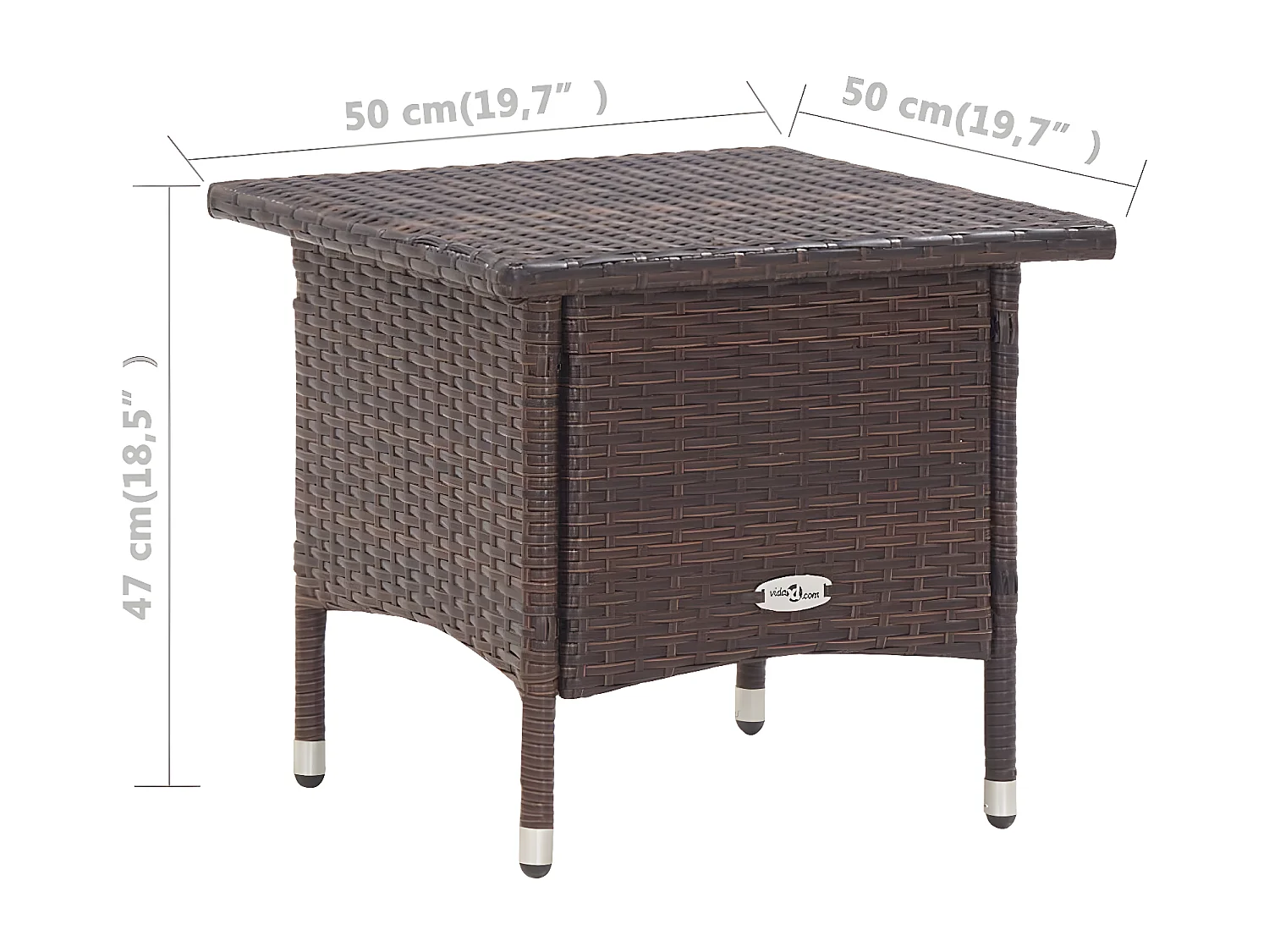 Thorvin  Table à thé Marron 50x50x47 cm Résine tressée