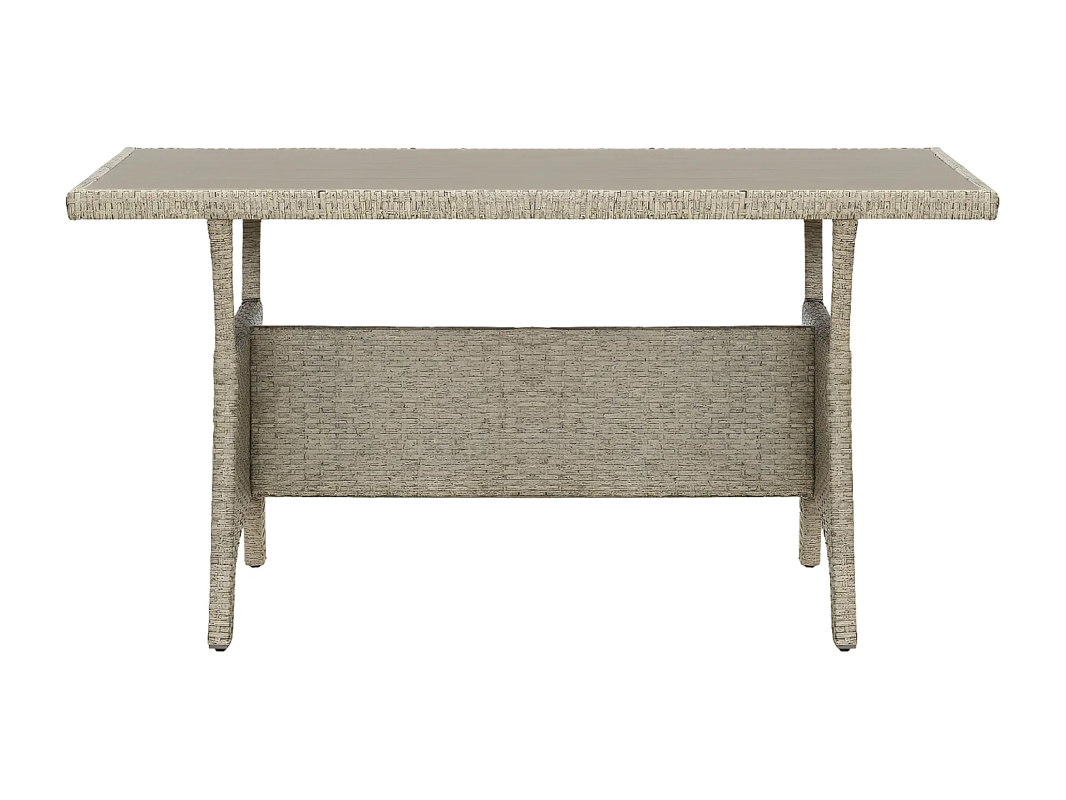 Claire-Marie-Élise  Mesa de jardín de ratán sintético gris 120x70x66 cm