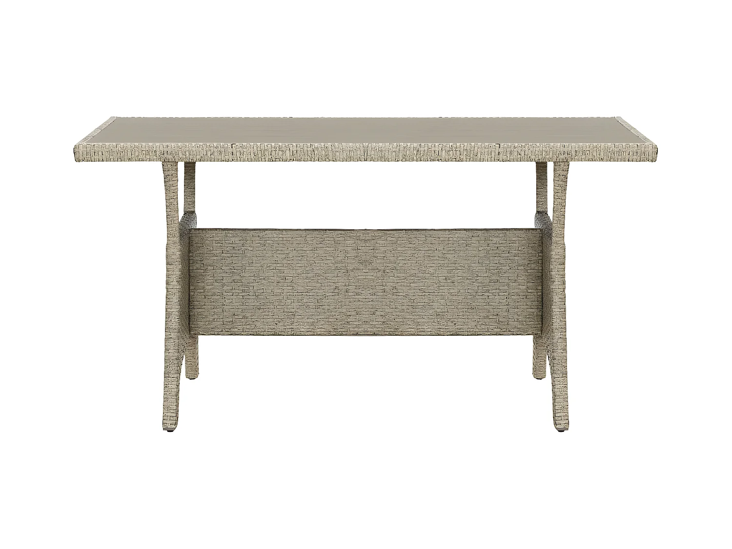 Claire-Marie-Élise  Table de jardin Gris 120x70x66 cm Résine tressée