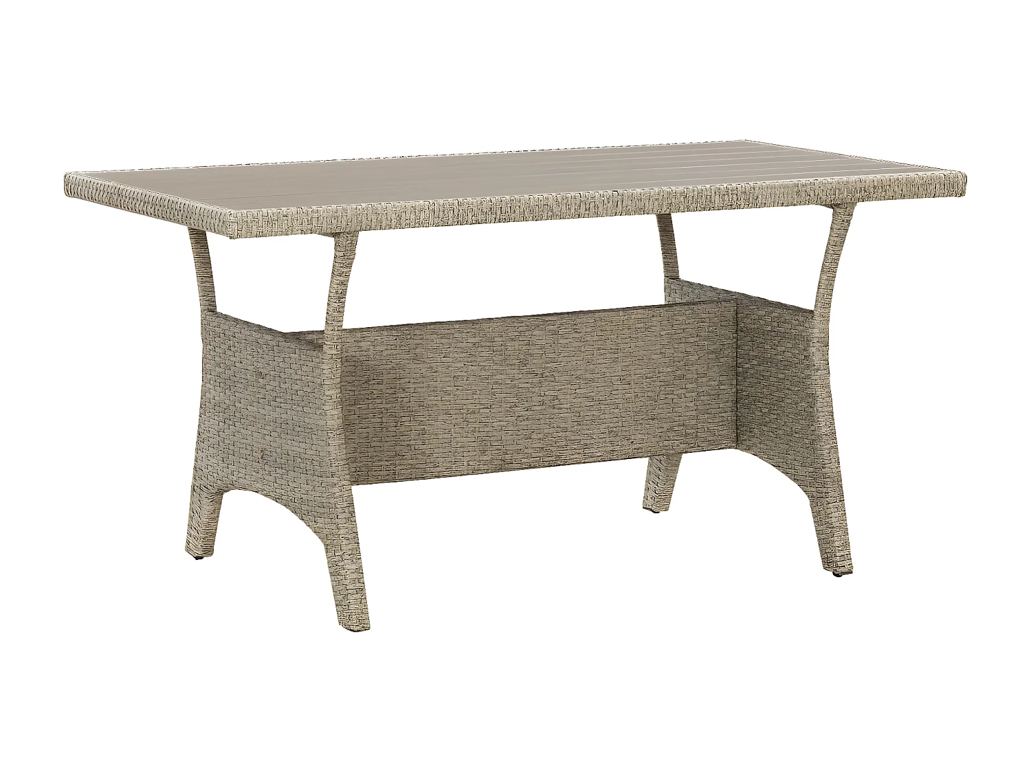 Claire-Marie-Élise  Table de jardin Gris 120x70x66 cm Résine tressée