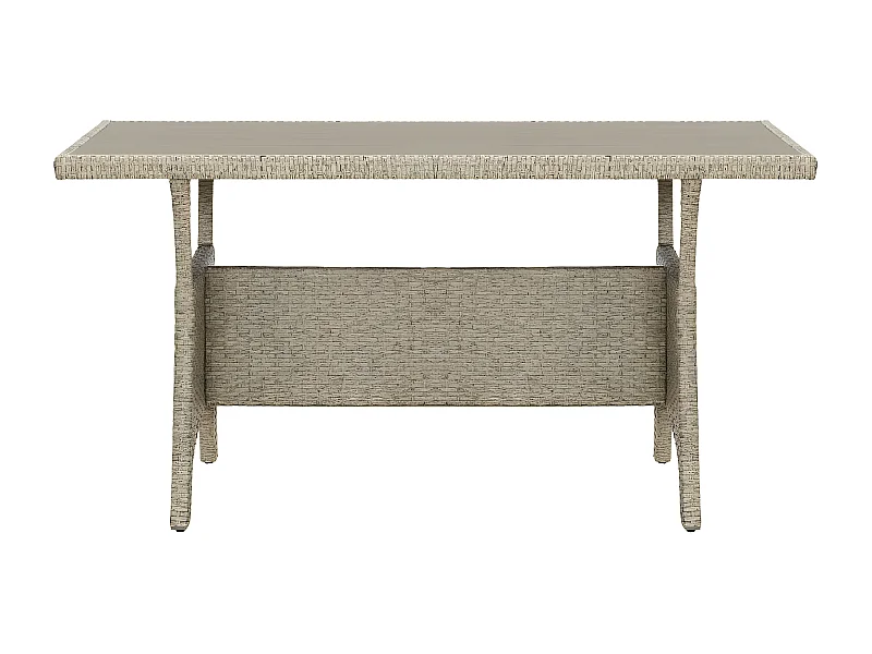 Claire-Marie-Élise  Tuintafel 120x70x66 cm poly rattan grijs