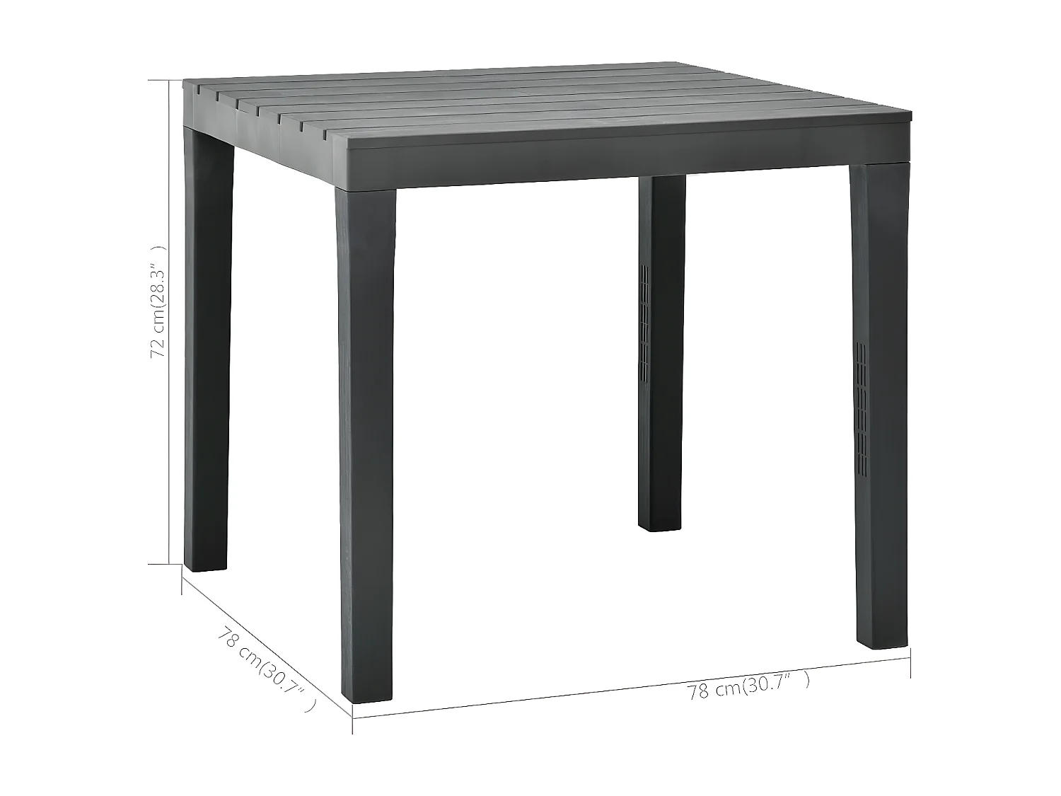 Jean-Fabrice  Table de jardin Anthracite 78x78x72 cm Plastique