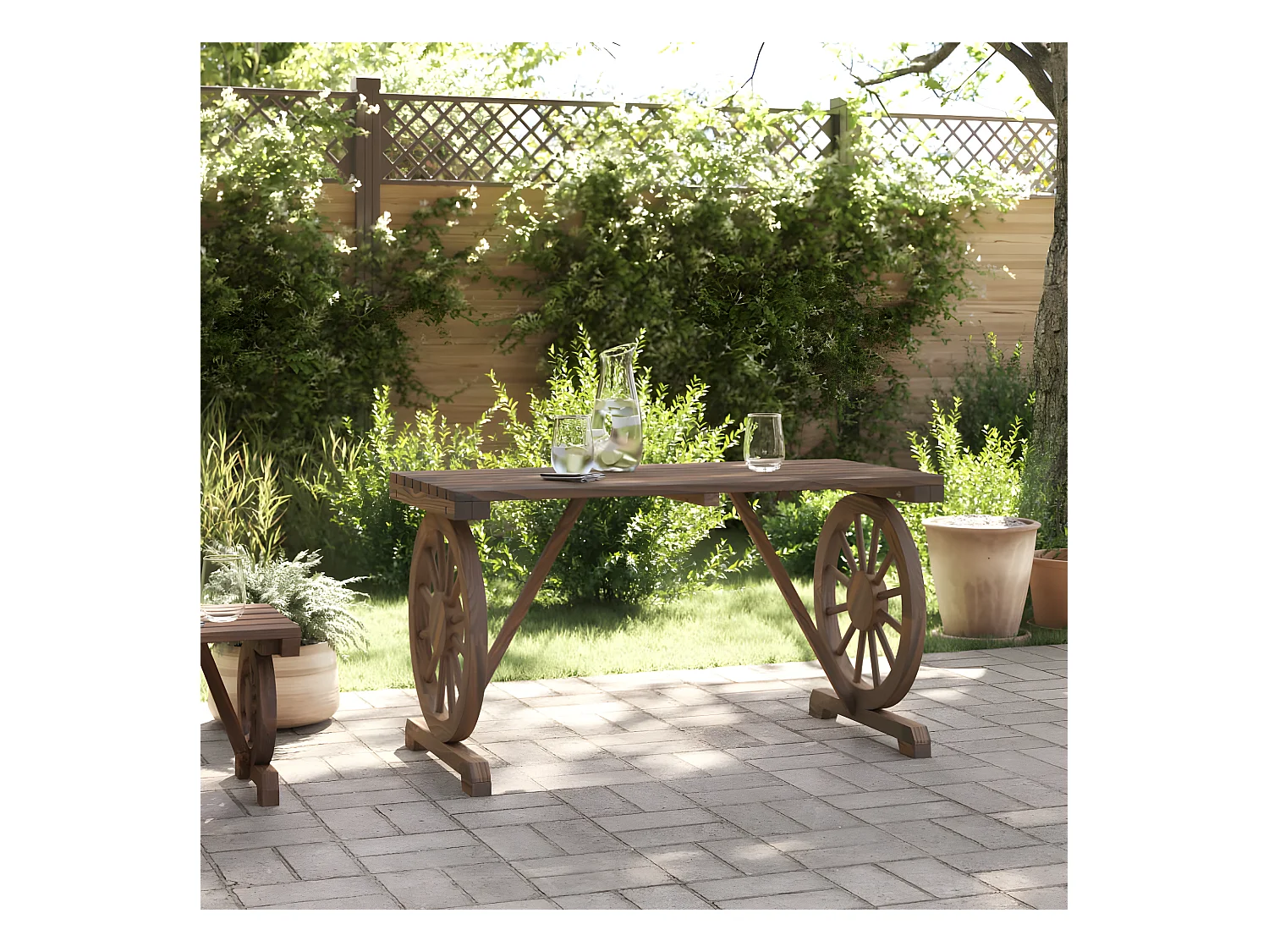 Claude-Henri  Gartentisch 115x55x65 cm Massivholz Tanne