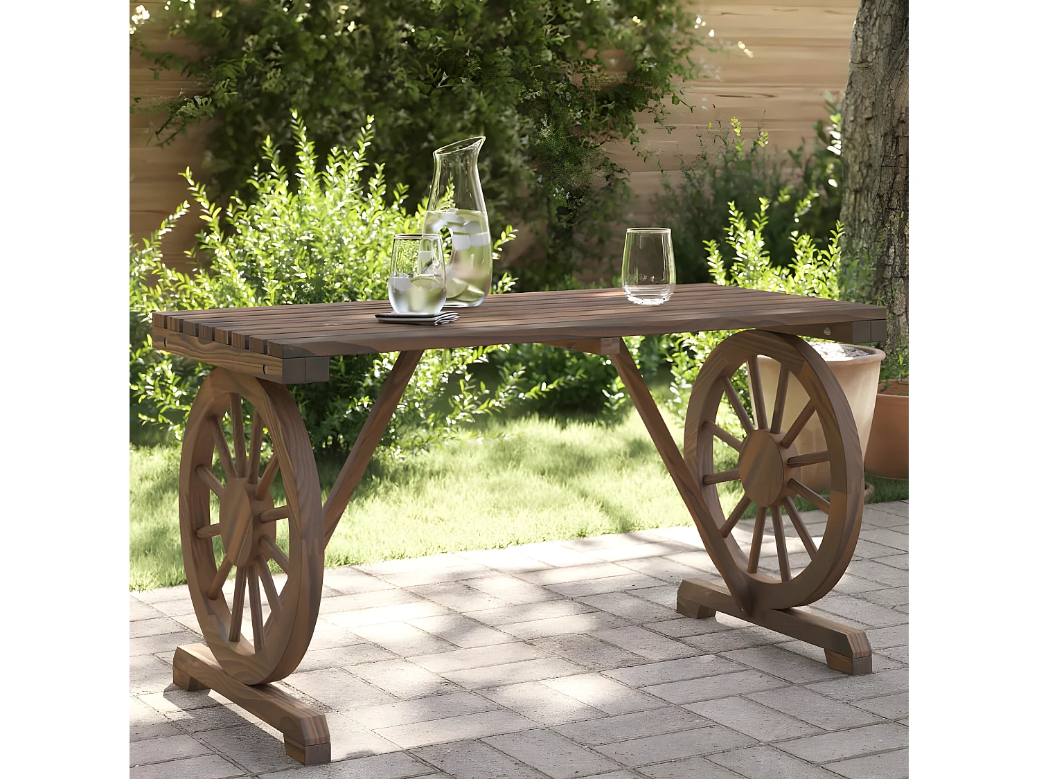 Claude-Henri  Table de jardin 115x55x65 cm bois de sapin massif