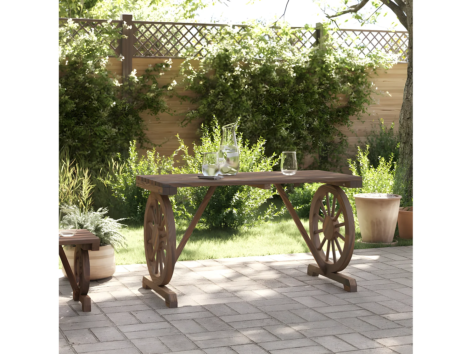 Claude-Henri  Table de jardin 115x55x65 cm bois de sapin massif