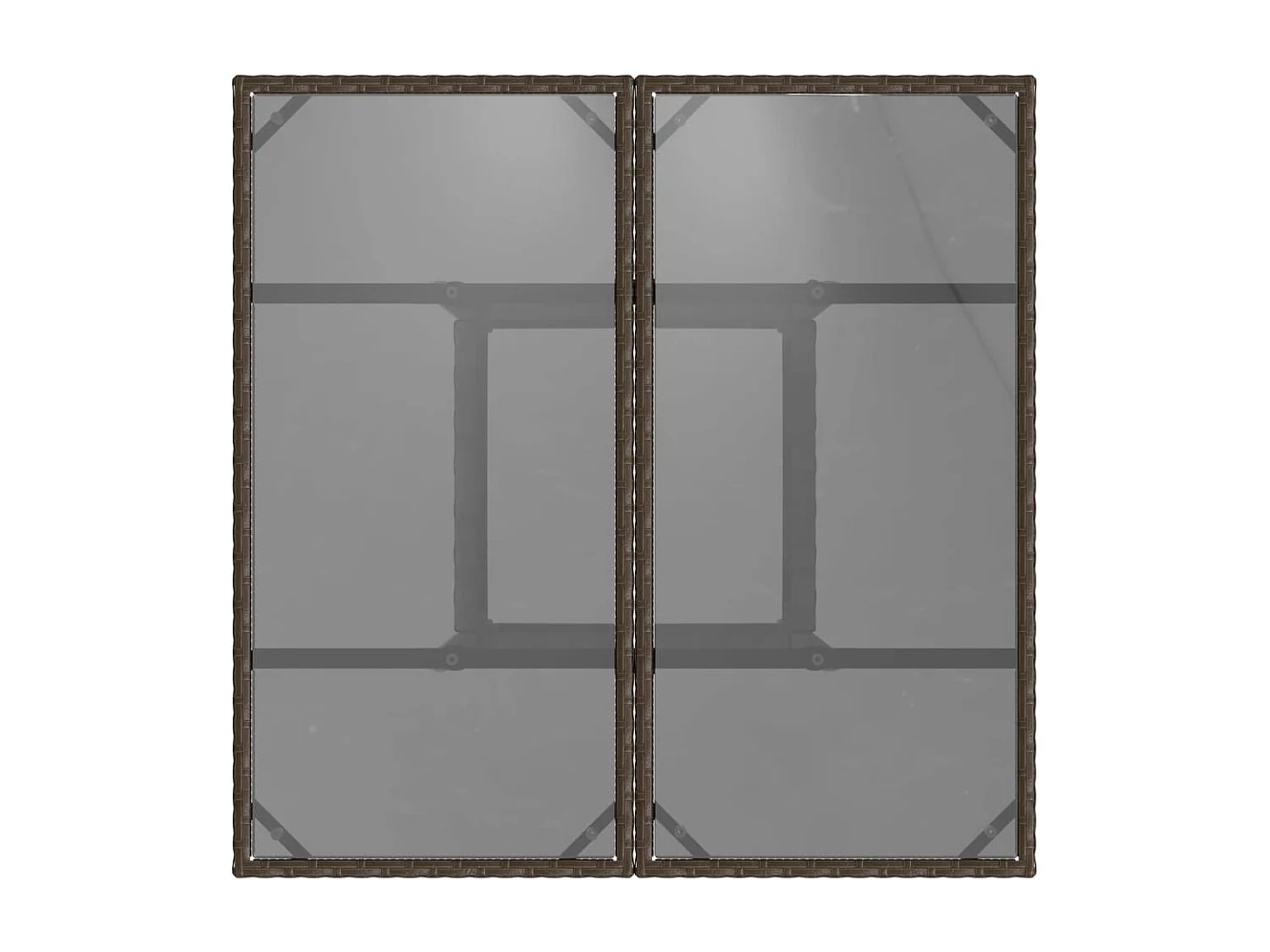 Leila Hope  Tavolo da Giardino Piano Vetro Marrone 80x80x75 cm Polyrattan