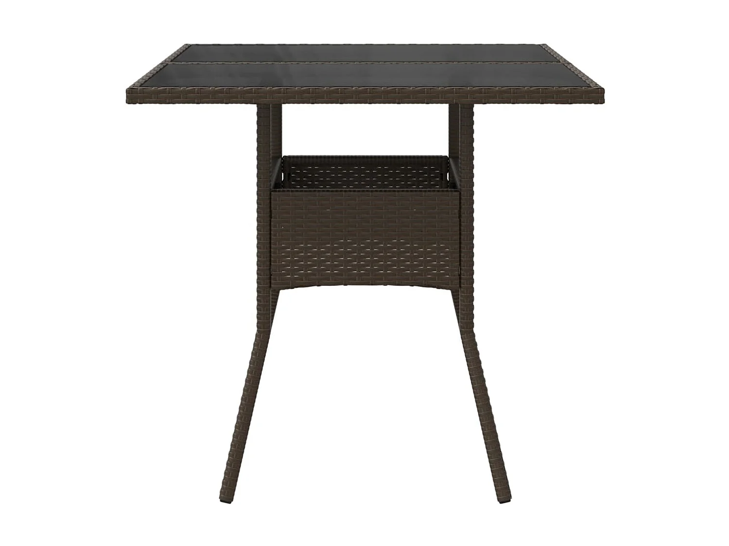 Leila Hope  Tuintafel met glazen blad 80x80x75 cm poly rattan bruin