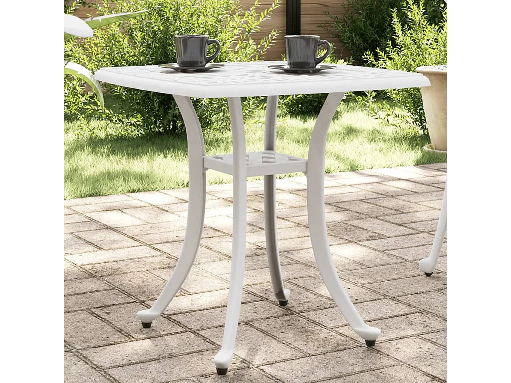 Tarvund  Tuintafel 53x53x53 cm gietaluminium wit