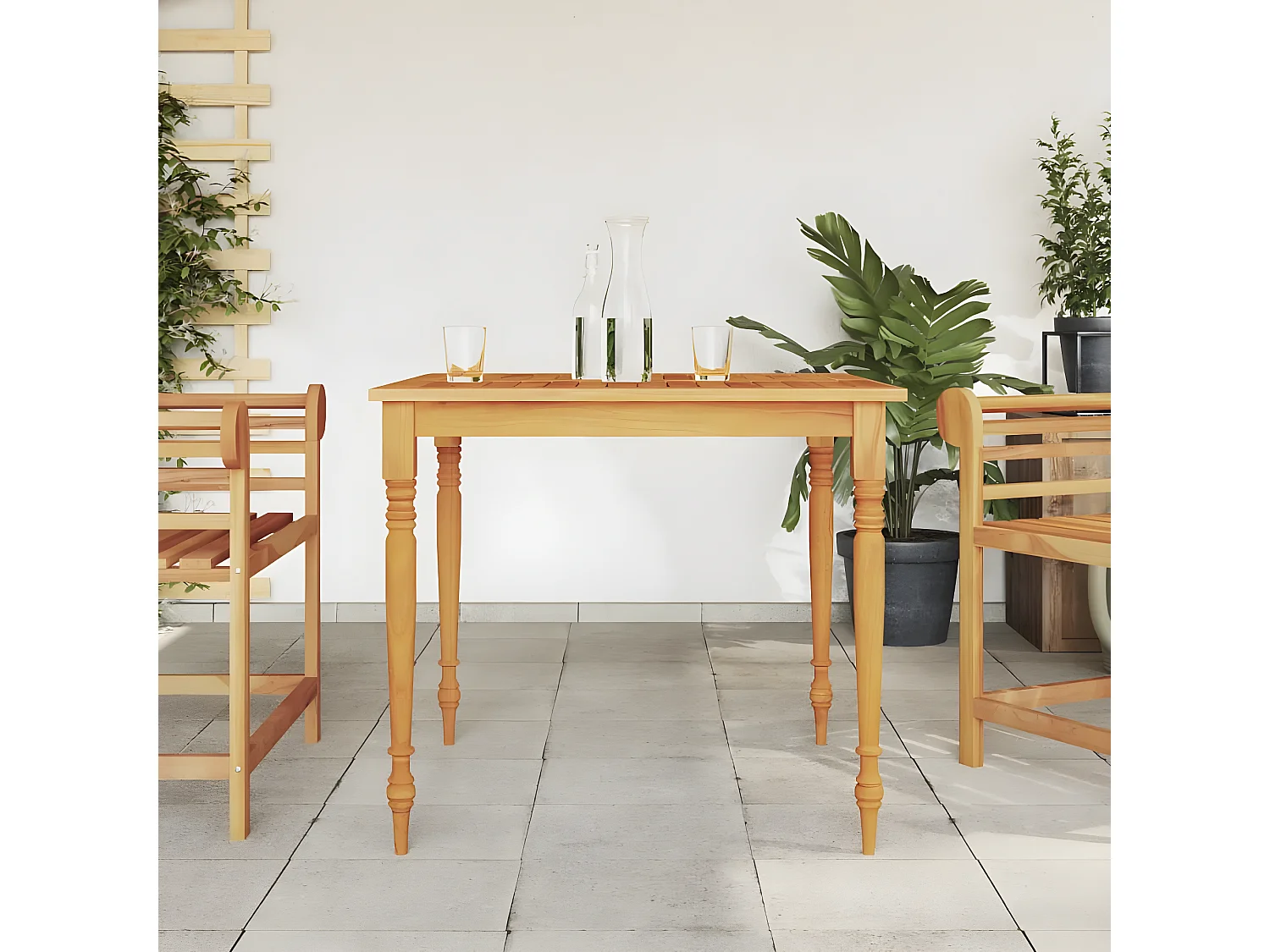 Harion  Batavia-Tisch 85x85x75 cm Massivholz Teak